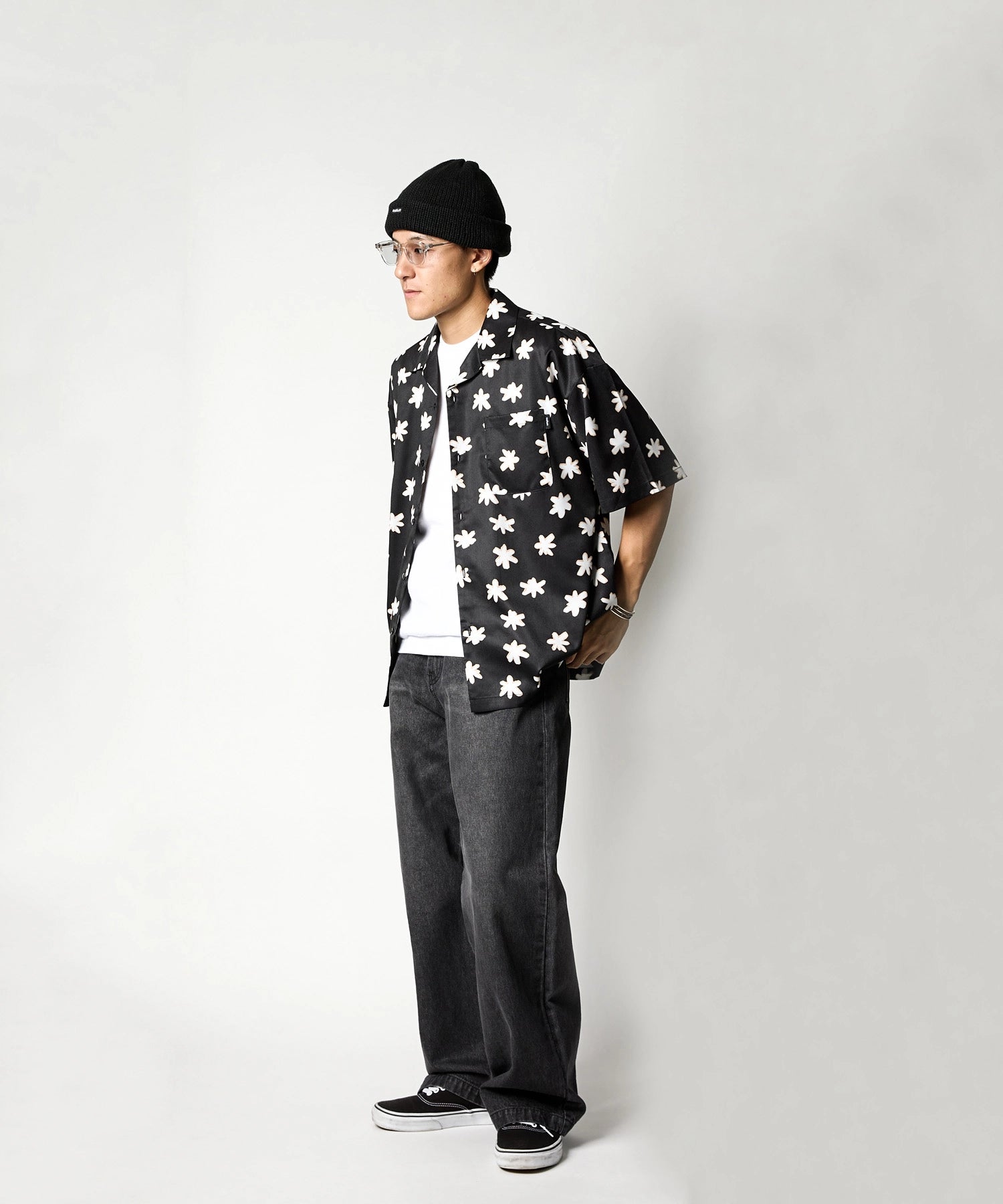 FLOWER OPEN COLLAR SHIRT