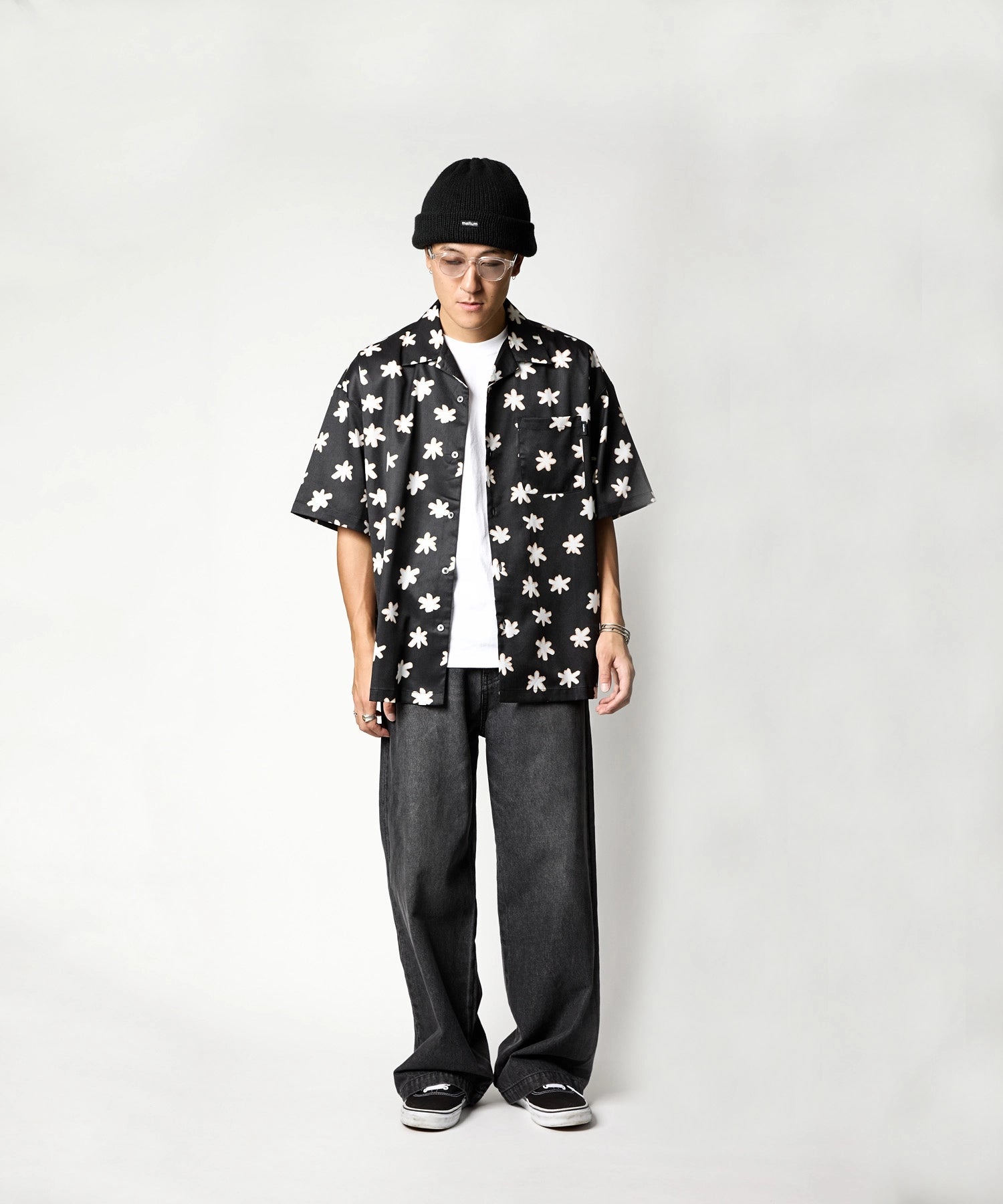 FLOWER OPEN COLLAR SHIRT