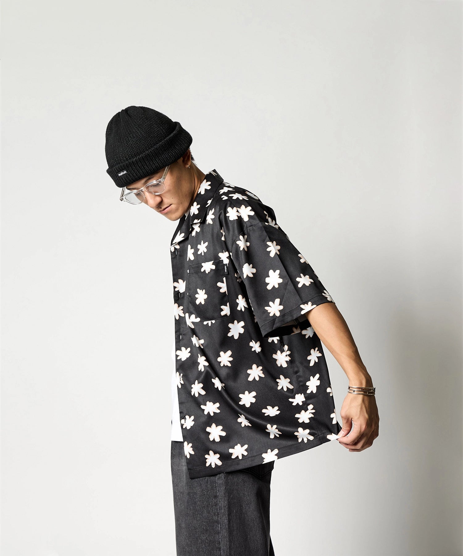 FLOWER OPEN COLLAR SHIRT