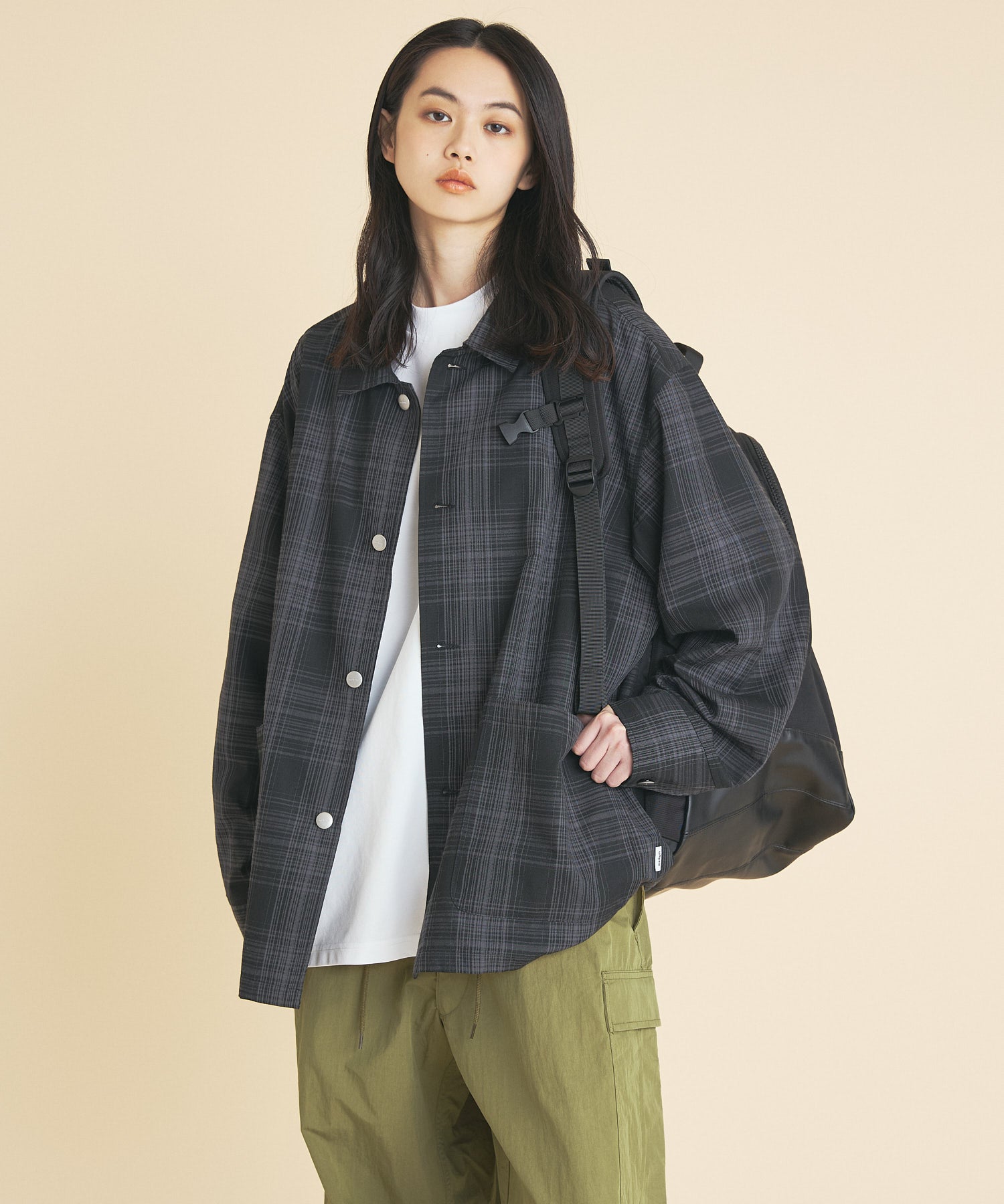 OMBRE CHECK COVERALL JACKET