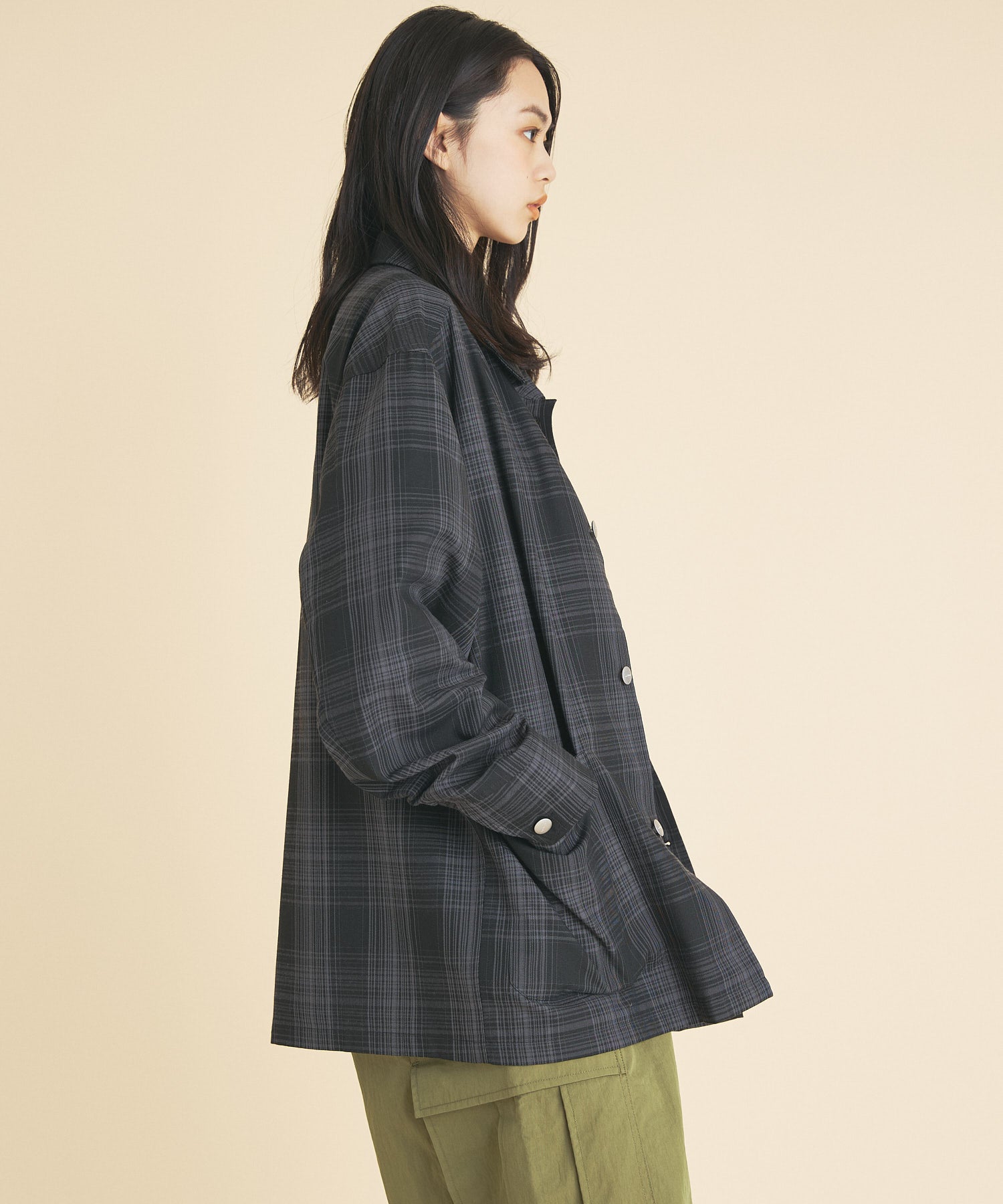 OMBRE CHECK COVERALL JACKET