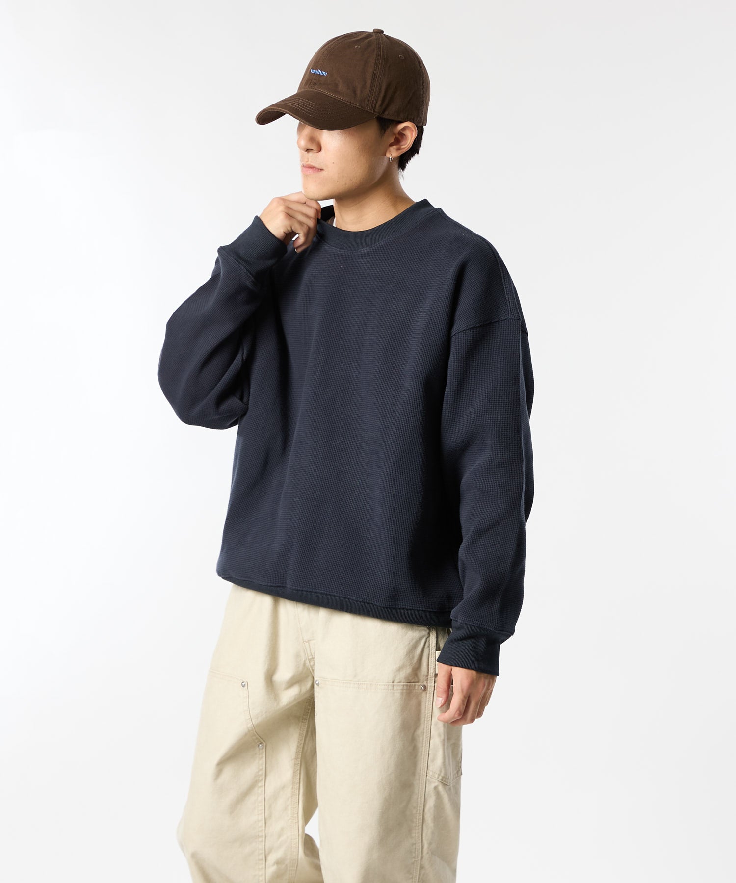 加厚华夫格长袖T恤