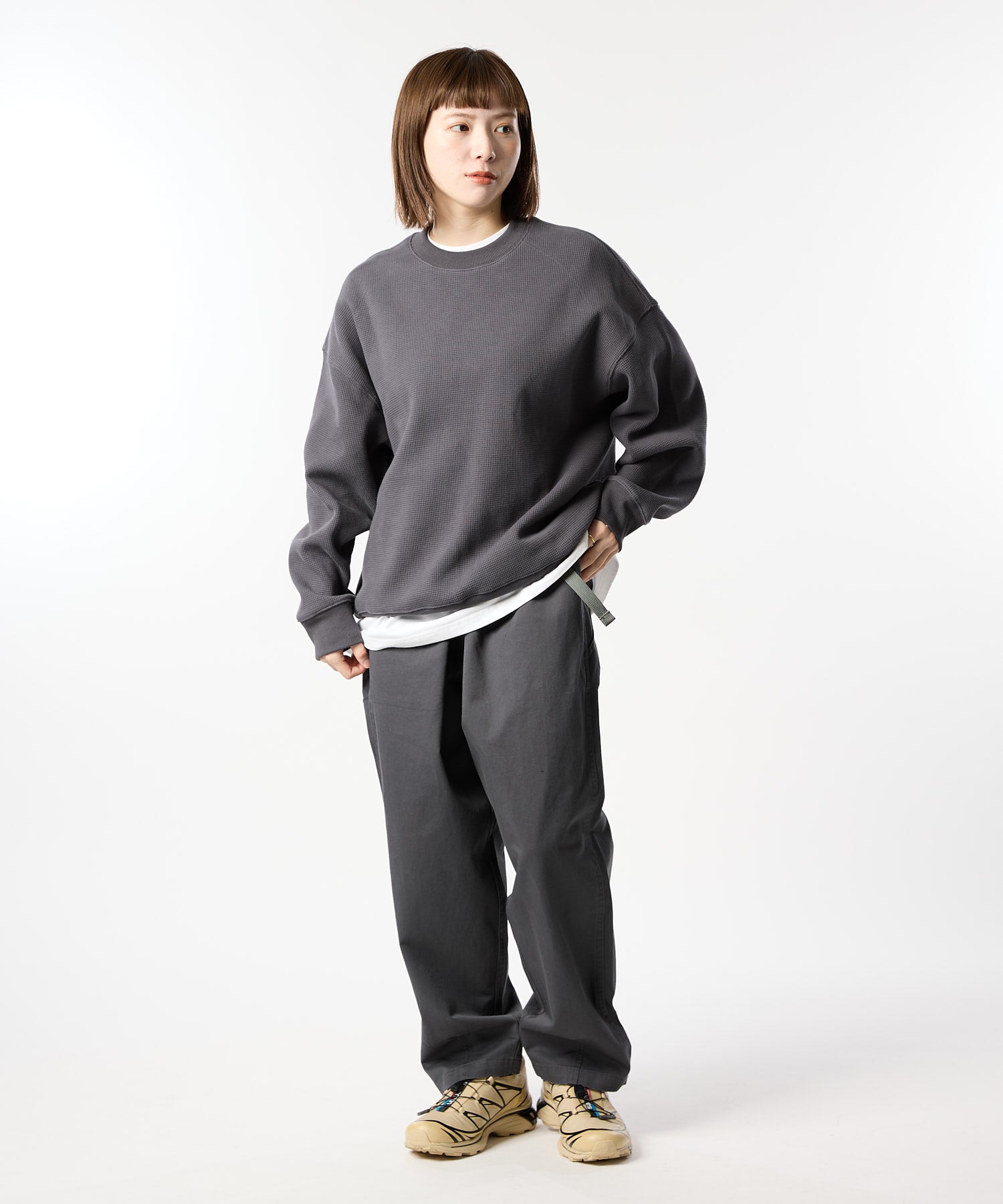 加厚华夫格长袖T恤