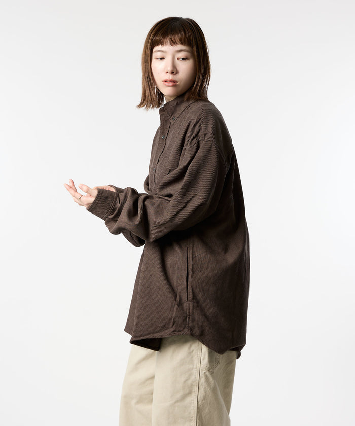 大廓形灯芯绒衬衫