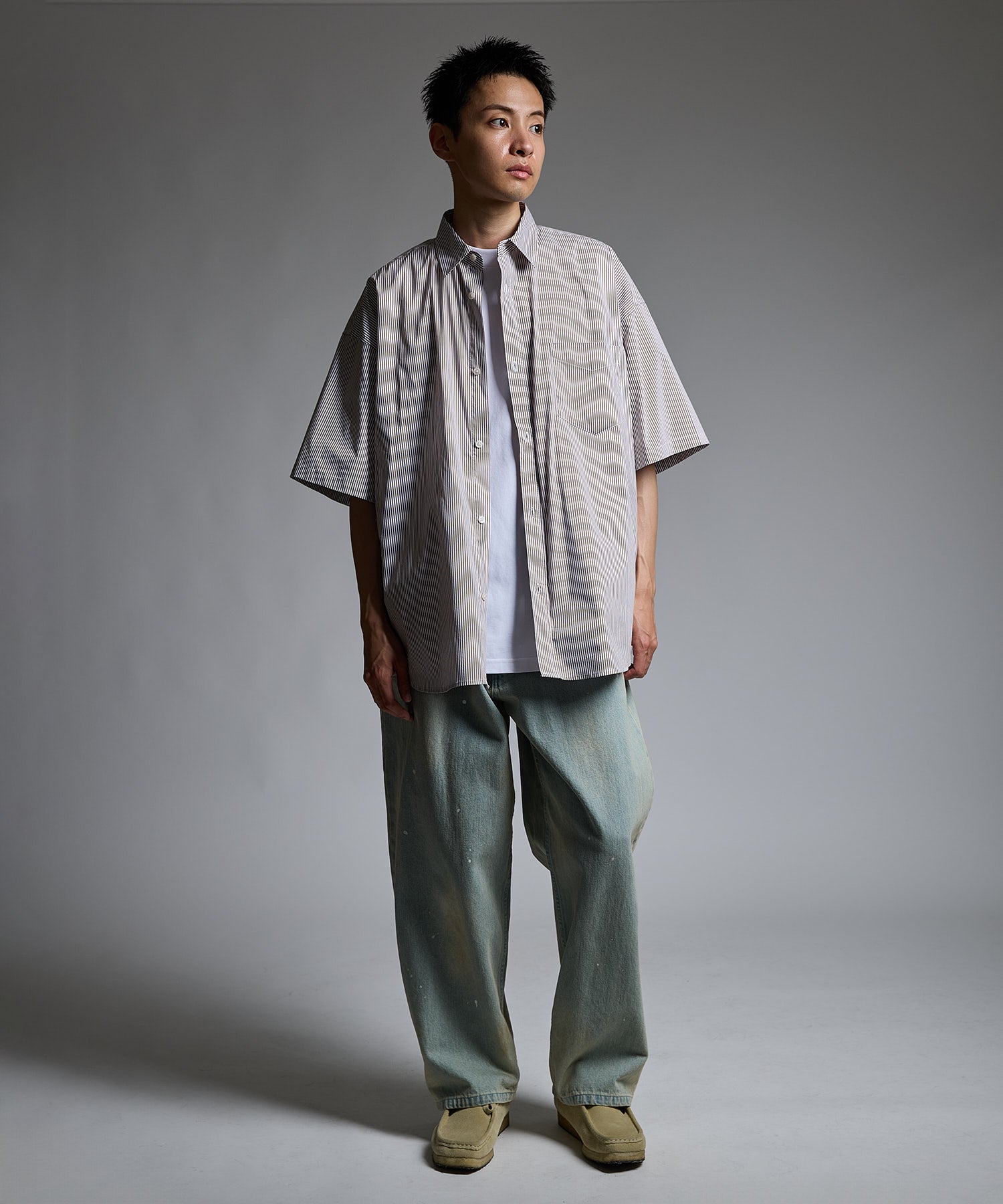 LOOSE STRIPE SHIRT S/S