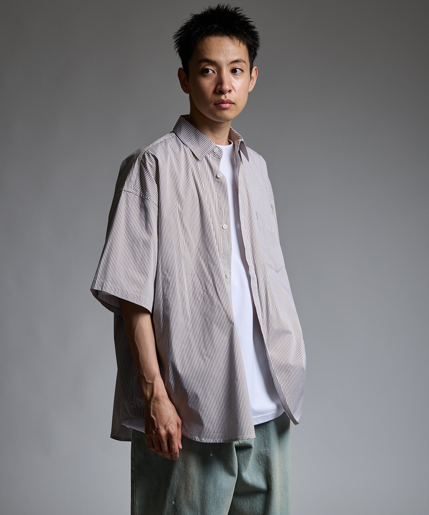 LOOSE STRIPE SHIRT S/S