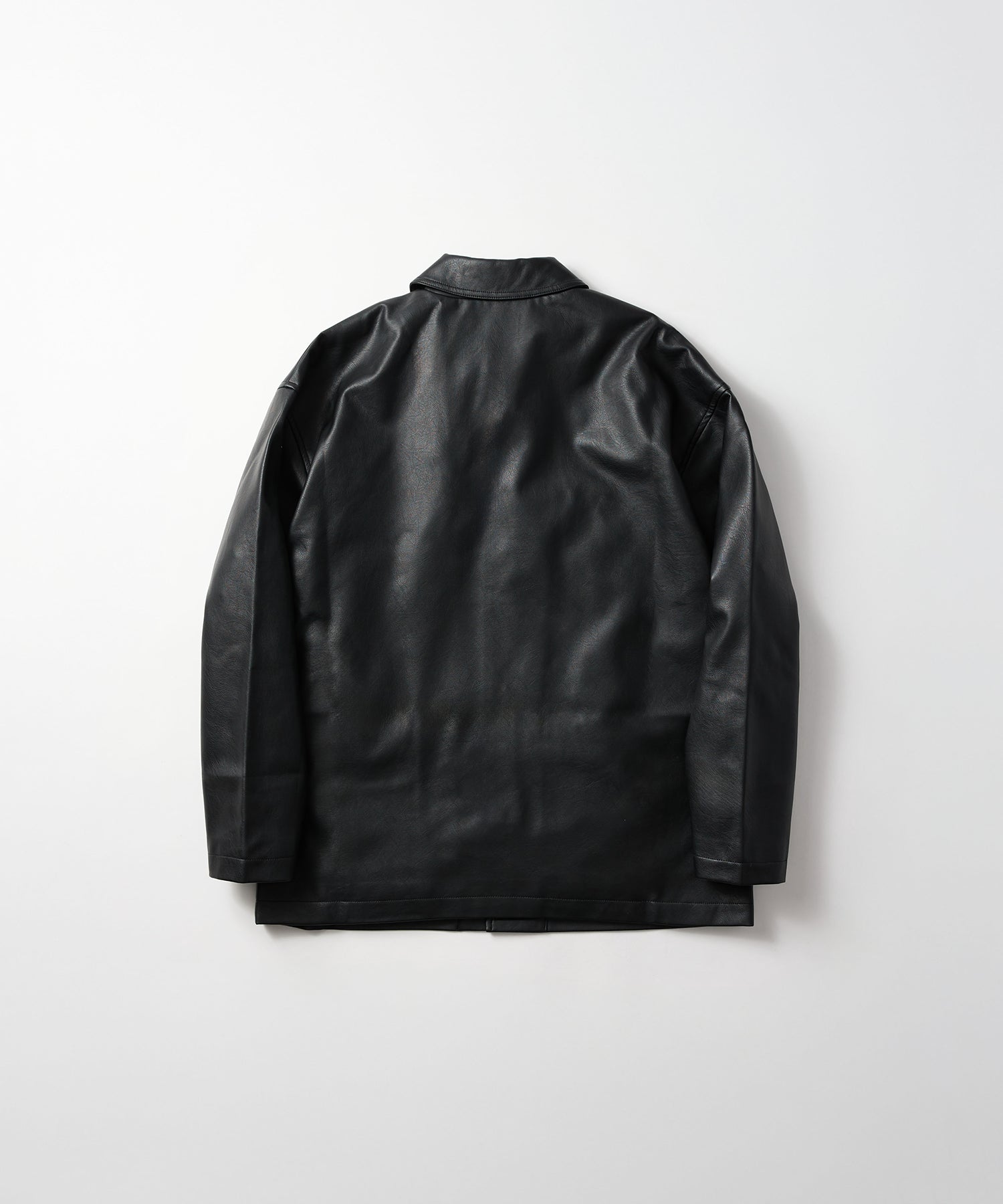 SYNTHETIC LEATHER HALF COAT