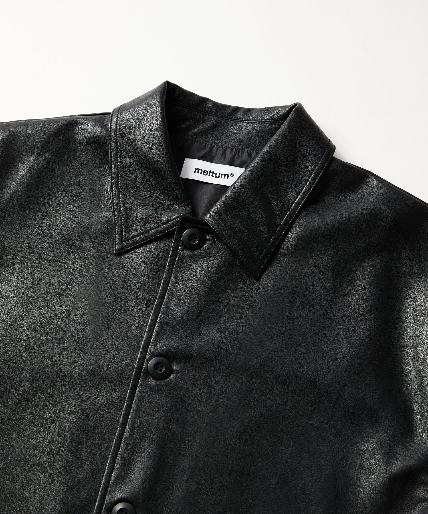 SYNTHETIC LEATHER HALF COAT