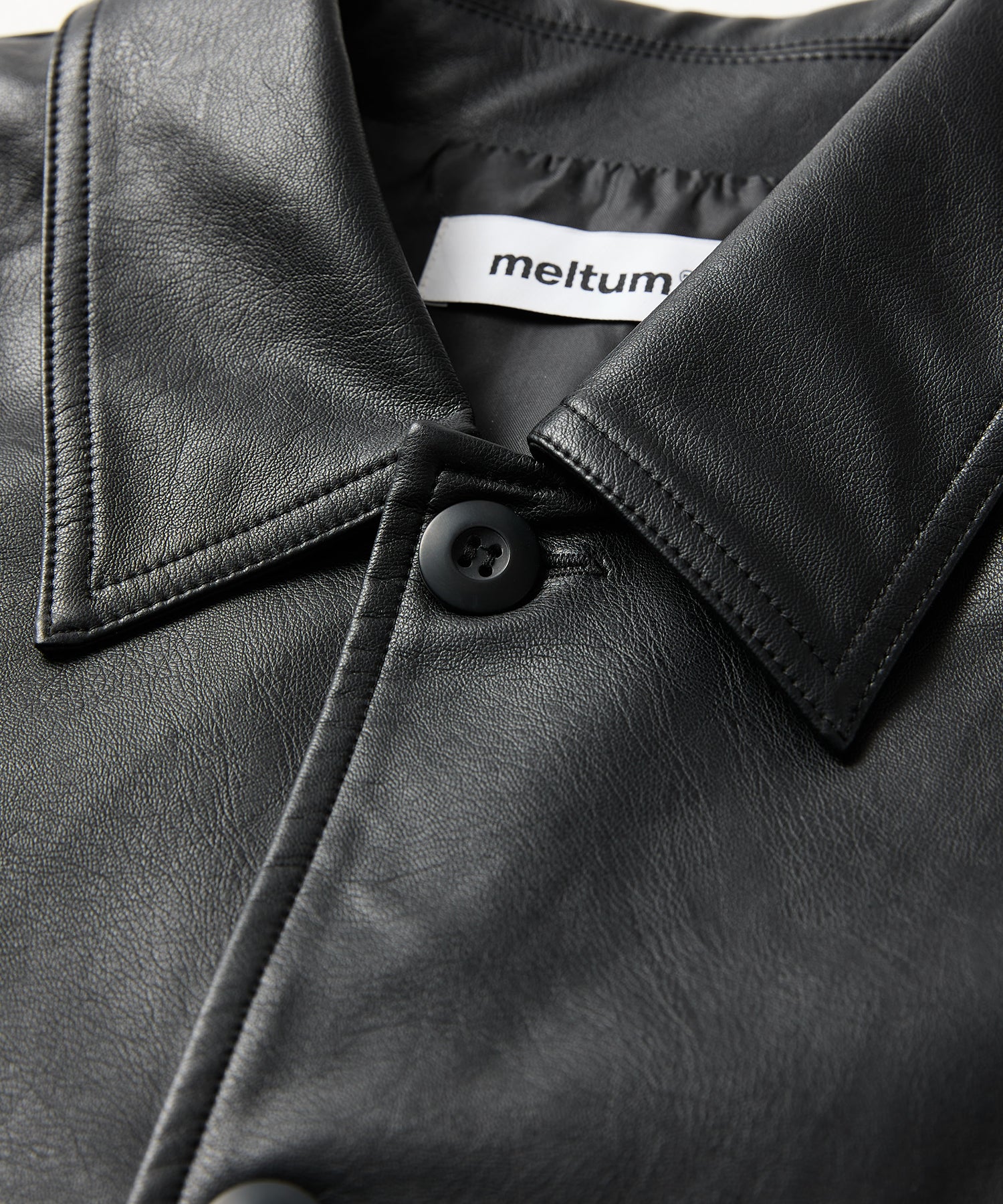 SYNTHETIC LEATHER HALF COAT