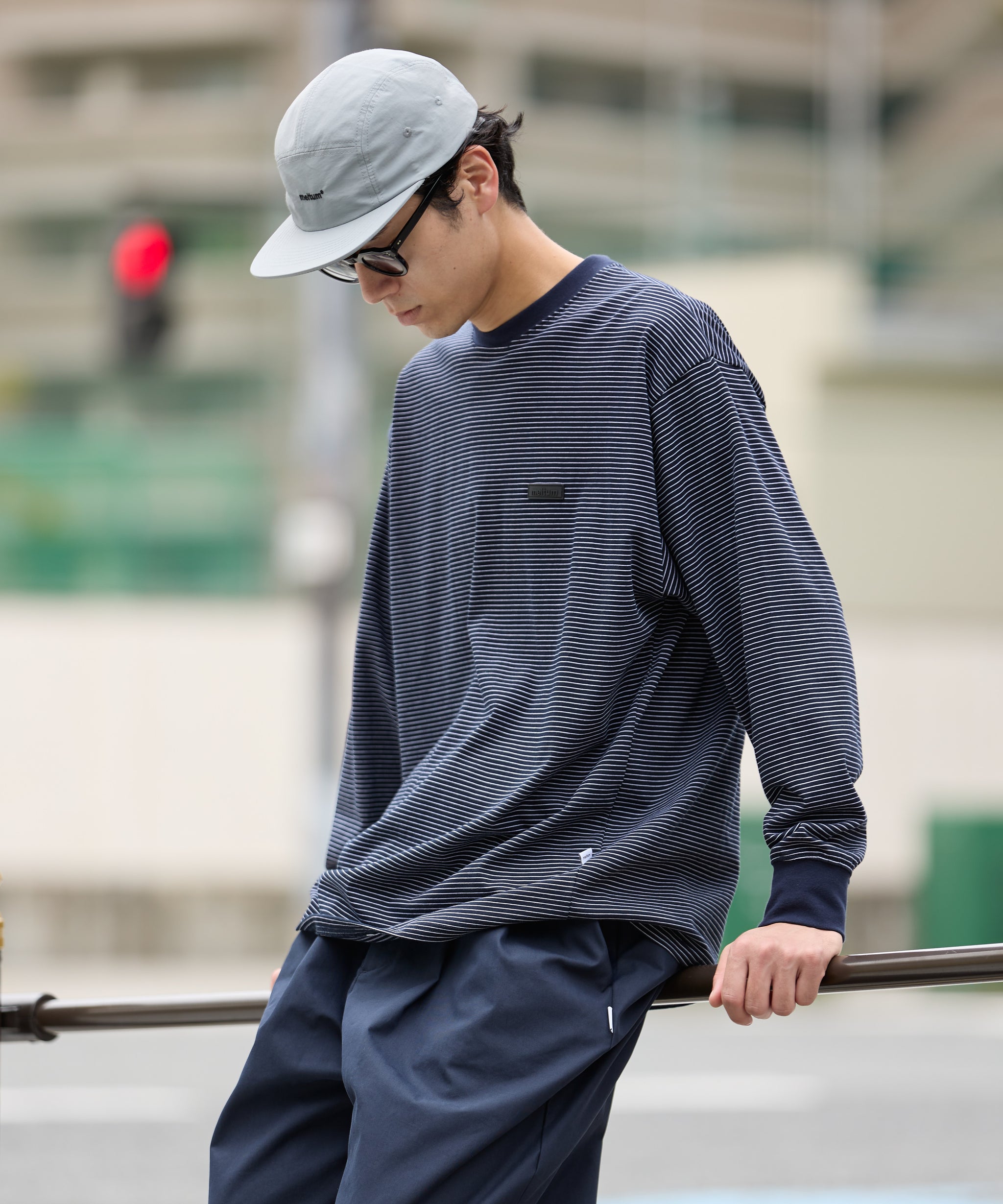 BORDER L/S T-SHIRT【NAVY】