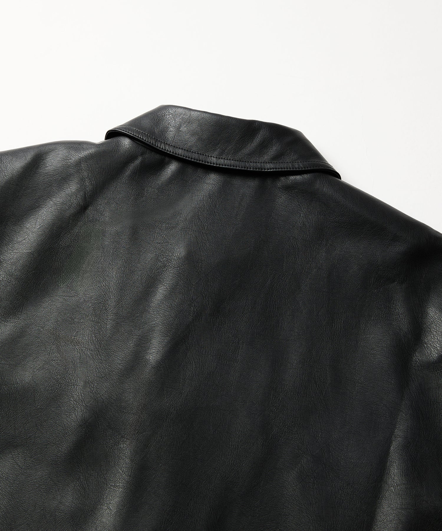 SYNTHETIC LEATHER HALF COAT