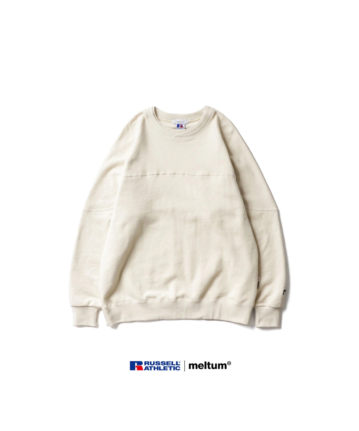 meltum × RUSSELL ATHLETIC. CAP SHOULDER SWEATSHIRT