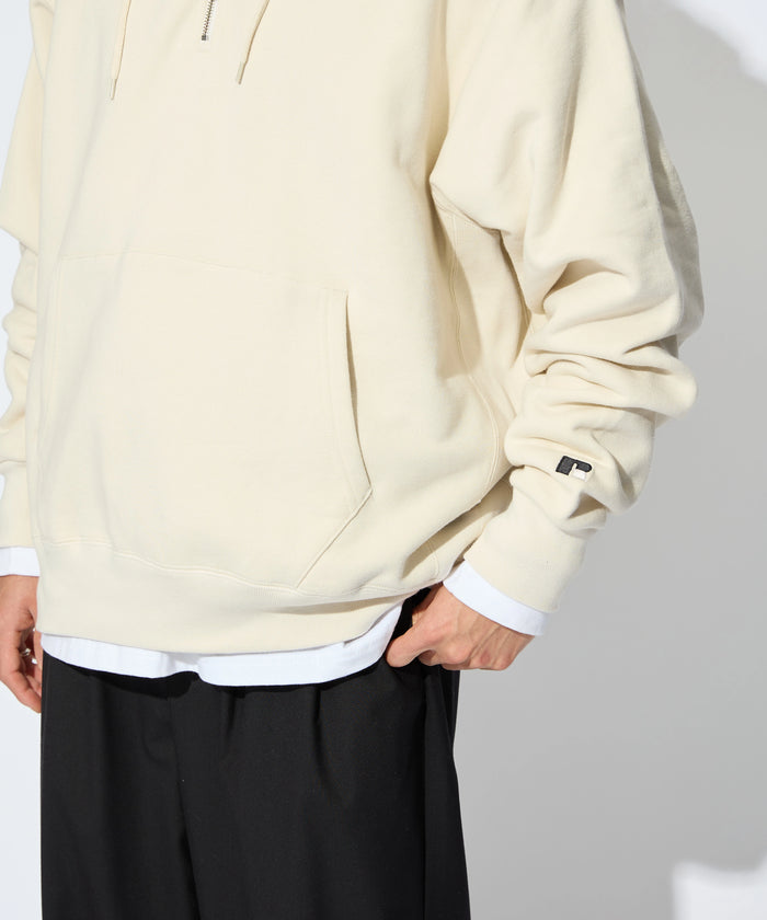 ×RUSSELL ATHLETIC "HIGH COTTON" HALFZIP SWEATHOODIE