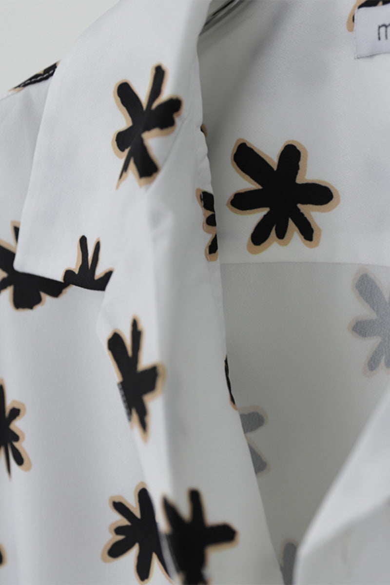 FLOWER OPEN COLLAR SHIRT