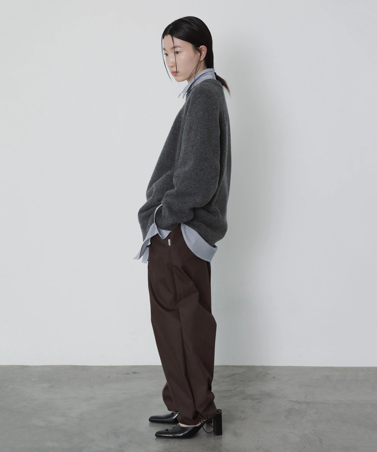 NYLON TWILL STRING PANTS【BROWN】