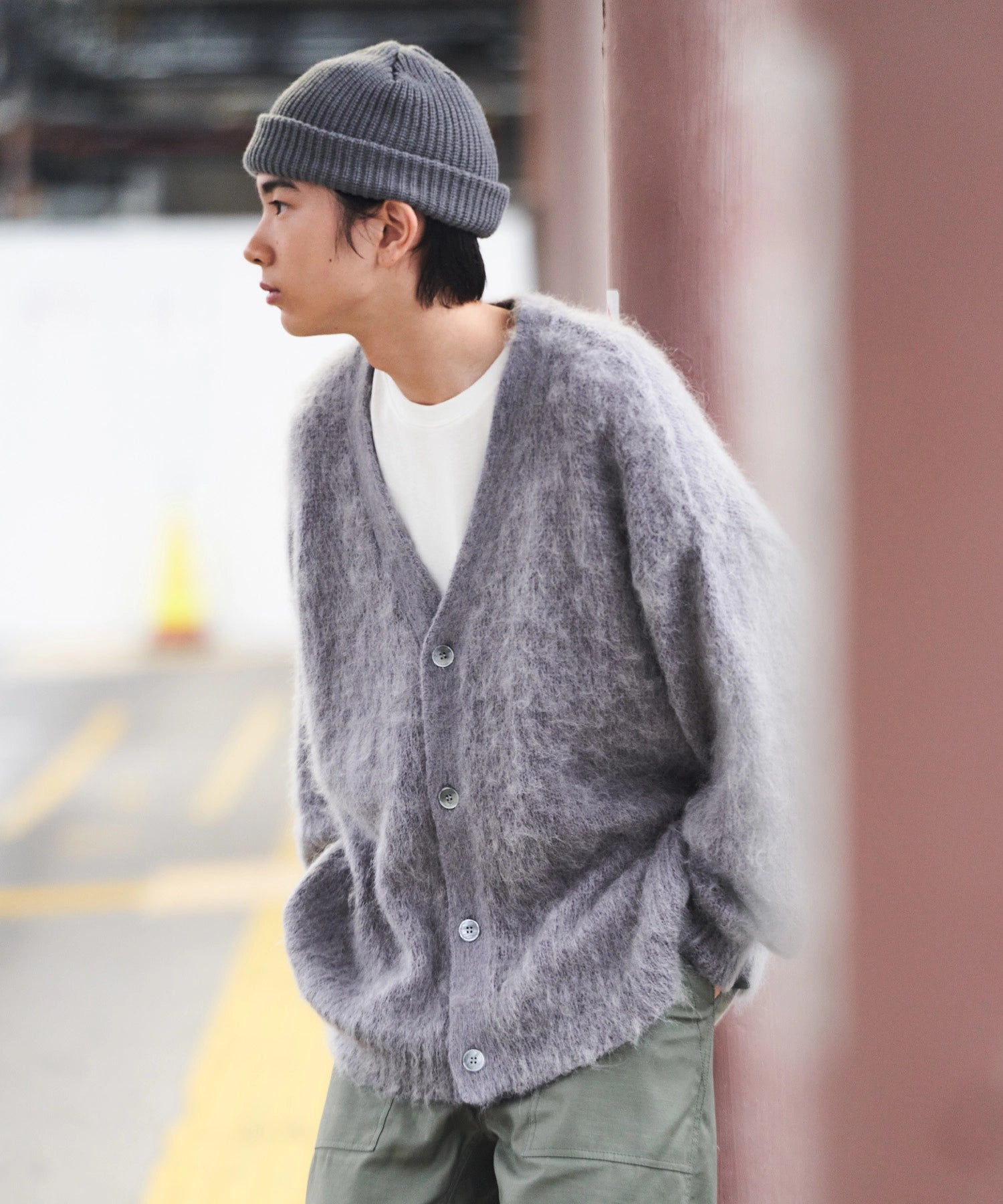 MOHAIR CARDIGAN【GREY】