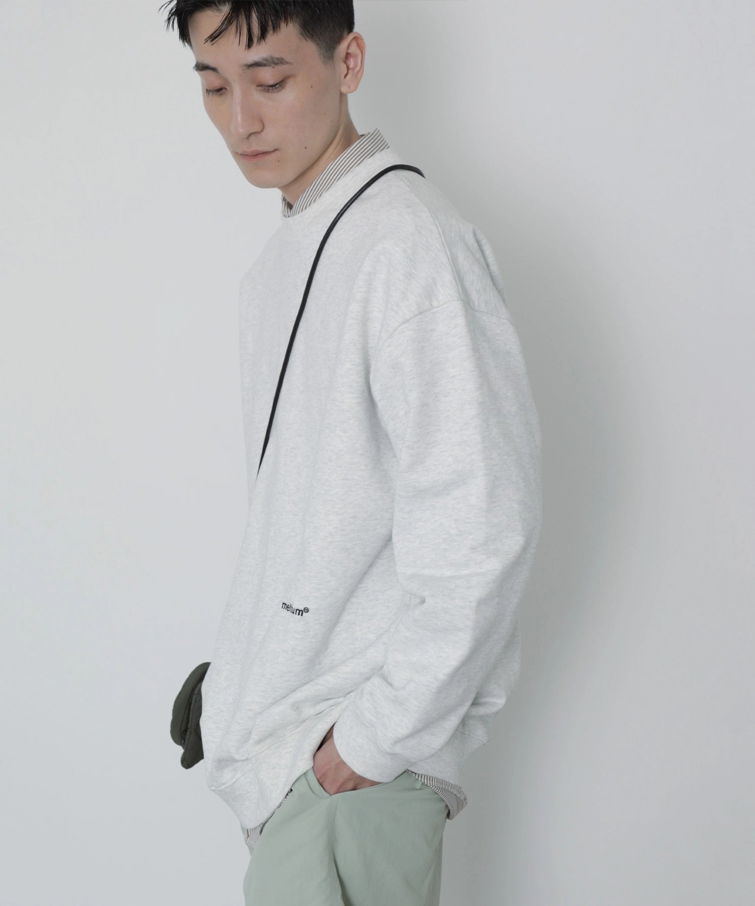 US COTTON HEAVEY SWEAT CREW【ASH】