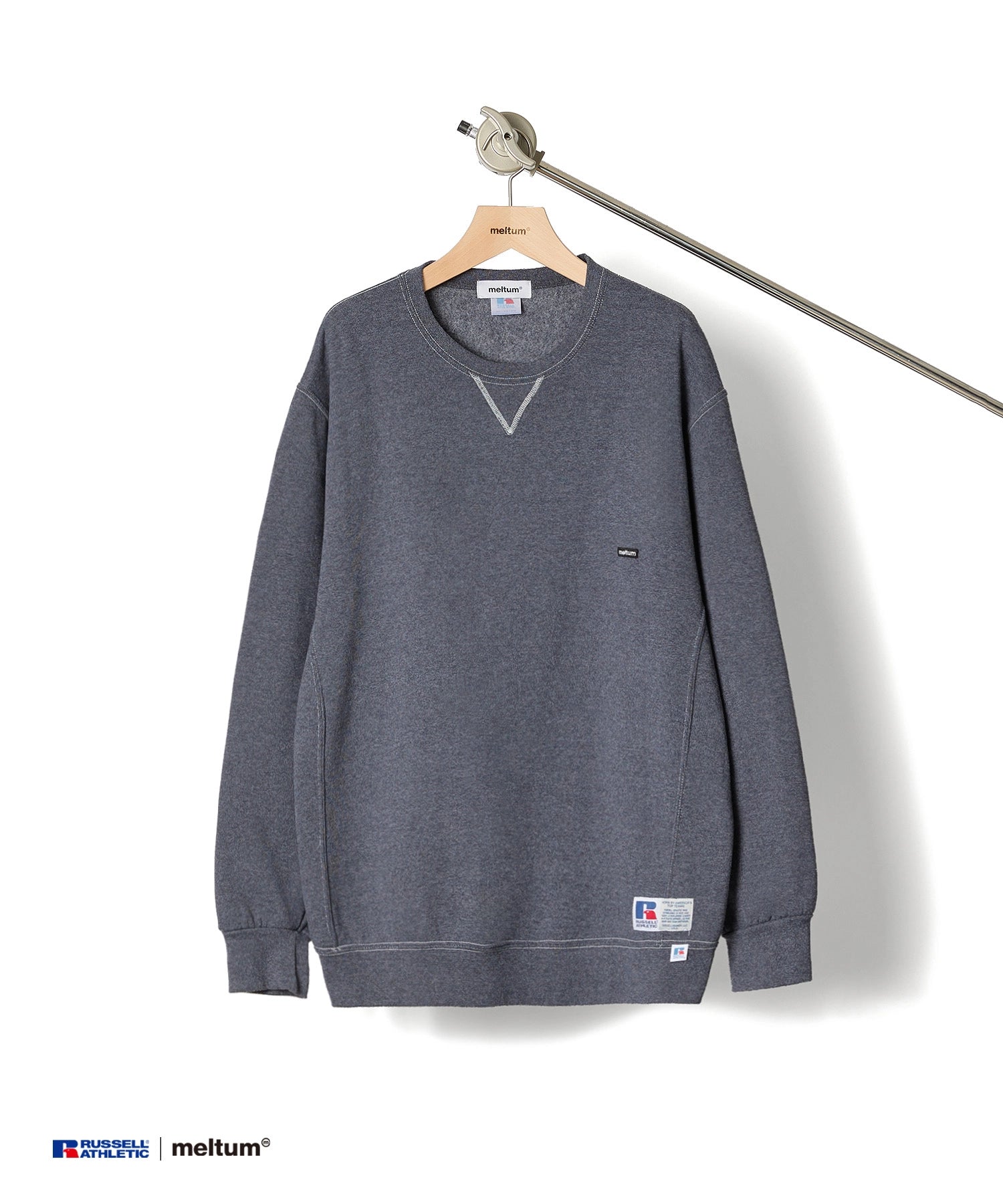 ×RUSSELL ATHLETIC STANDARD CREWNECK SWEAT OVERDYE【CHARCOAL】