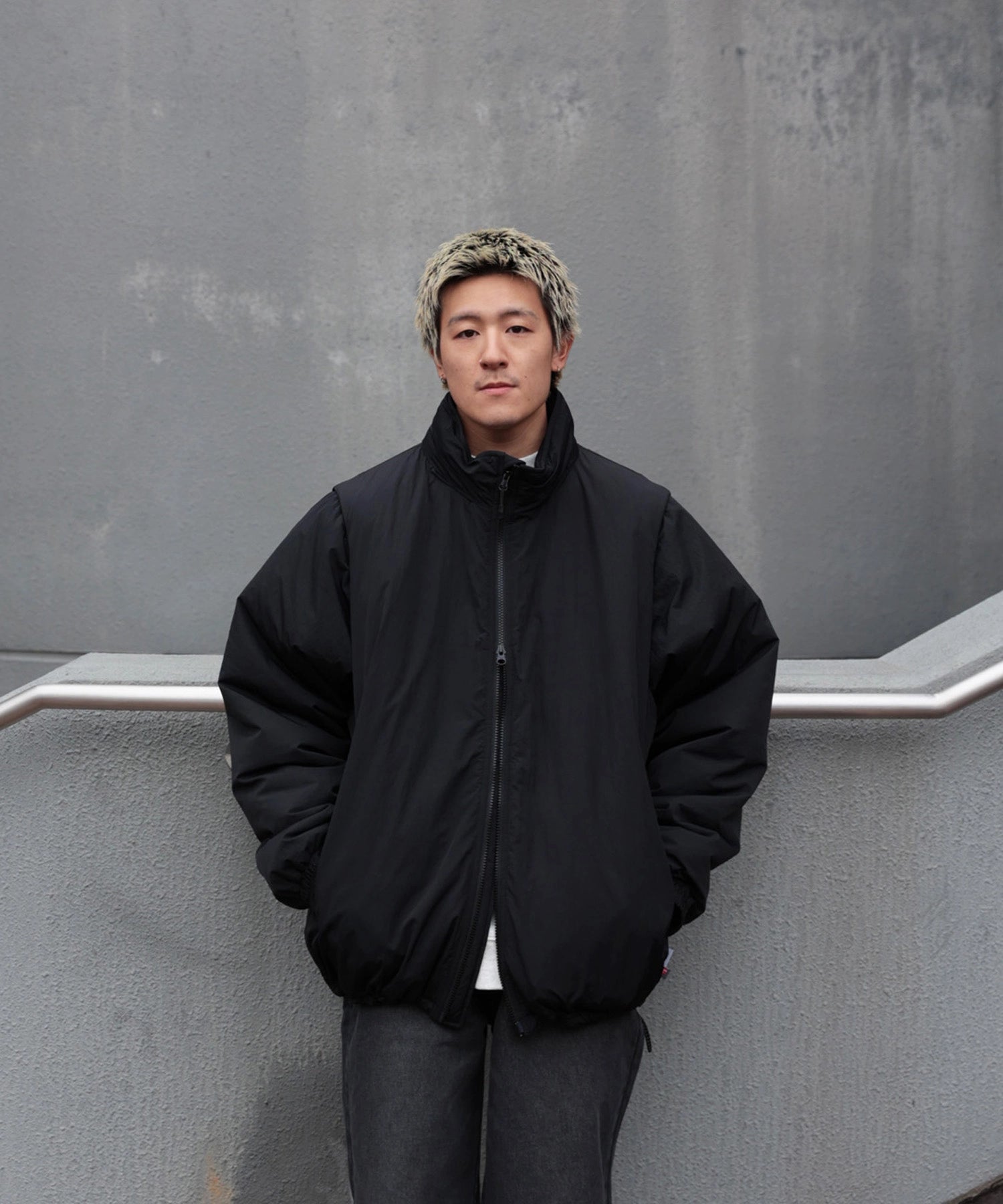 [2024.11.08 FRI 18:00~ INSTOCK]×WILDTHINGS DETACHABLE PADDING BLOUSON [BLACK]