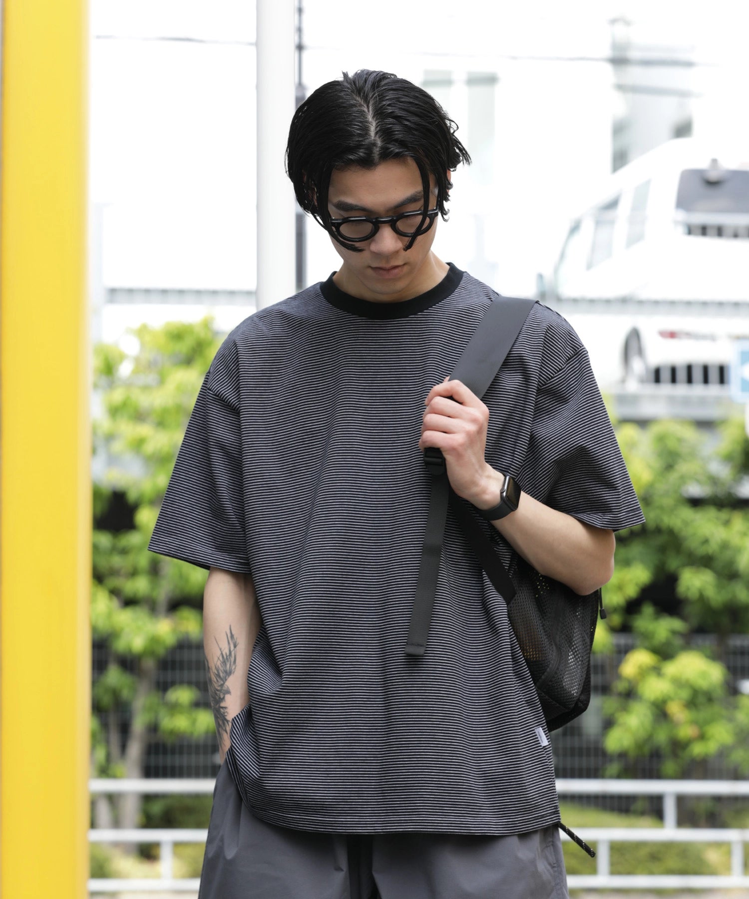 BORDER S/S T-SHIRT【BLACK】