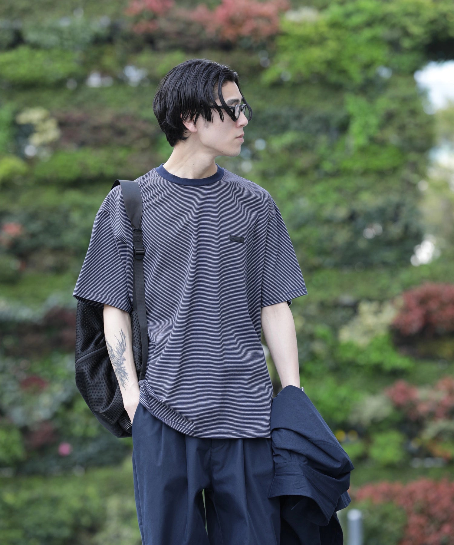 BORDER S/S T-SHIRT【NAVY】