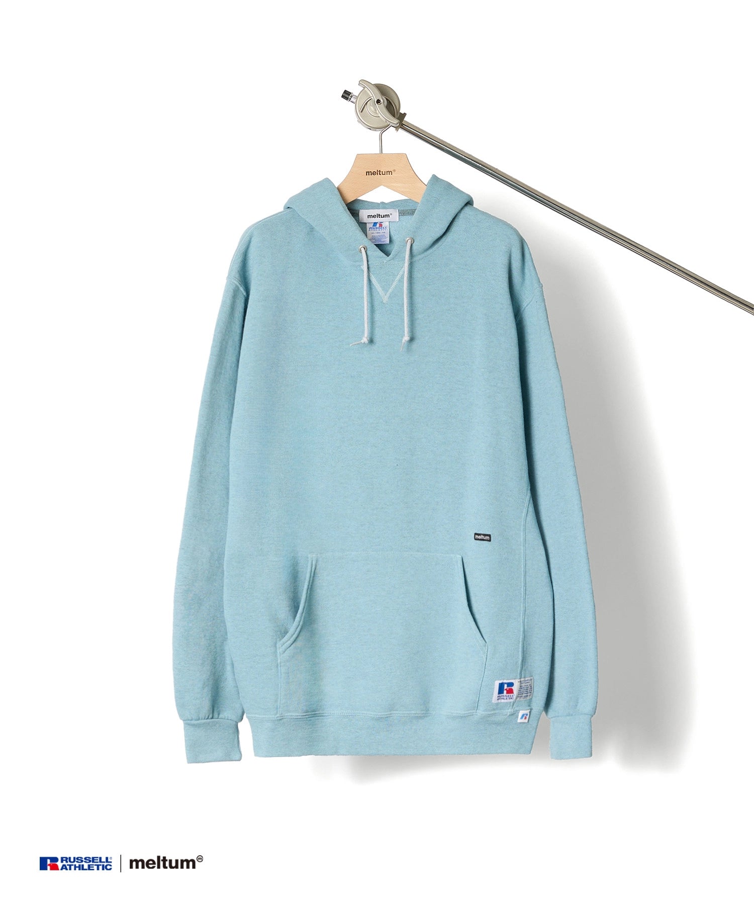 ×RUSSELL ATHLETIC STANDARD SWEAT HOODIE OVERDYE【SAX】