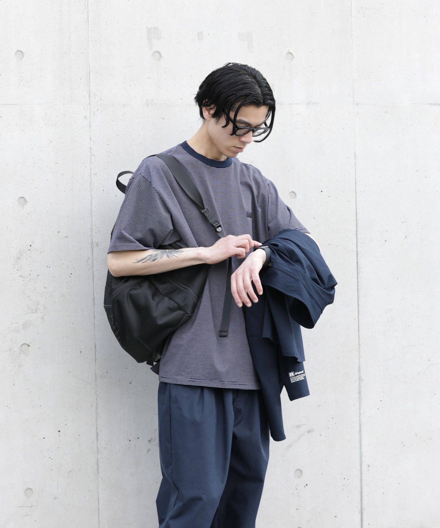 BORDER S/S T-SHIRT【NAVY】