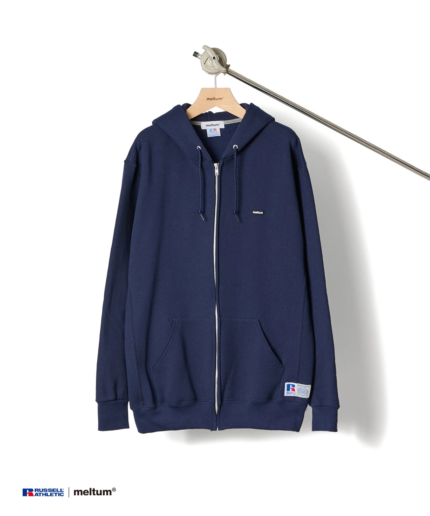 ×RUSSELL ATHLETIC STANDARD ZIP HOODIE【NAVY】