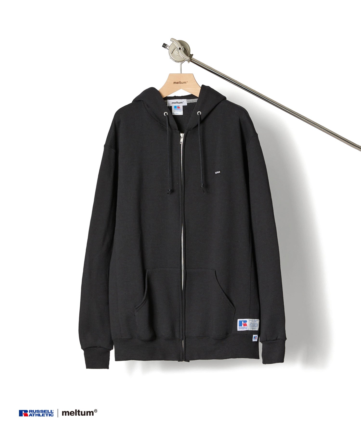 ×RUSSELL ATHLETIC STANDARD ZIP HOODIE【BLACK】