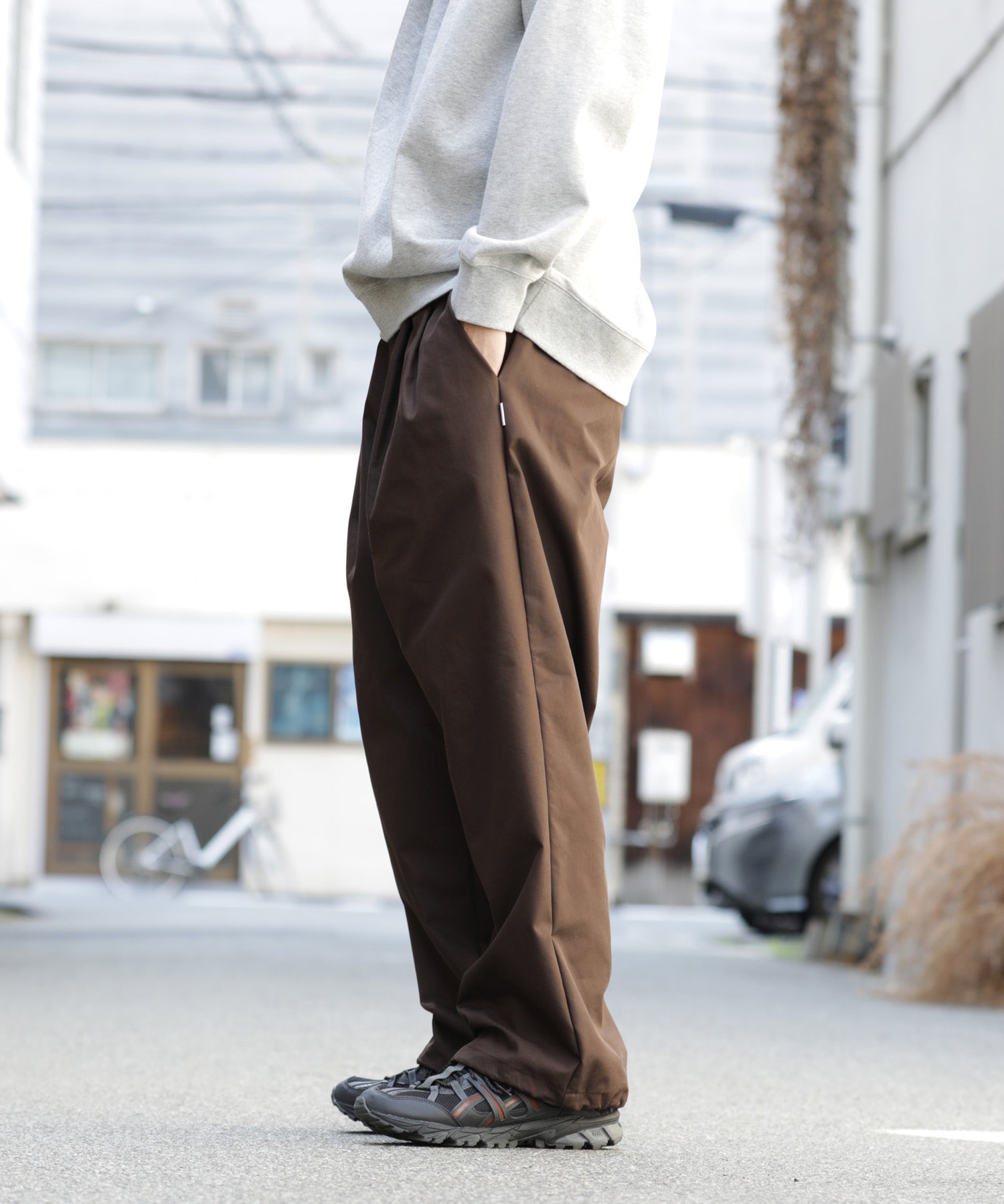 NYLON TWILL STRING PANTS