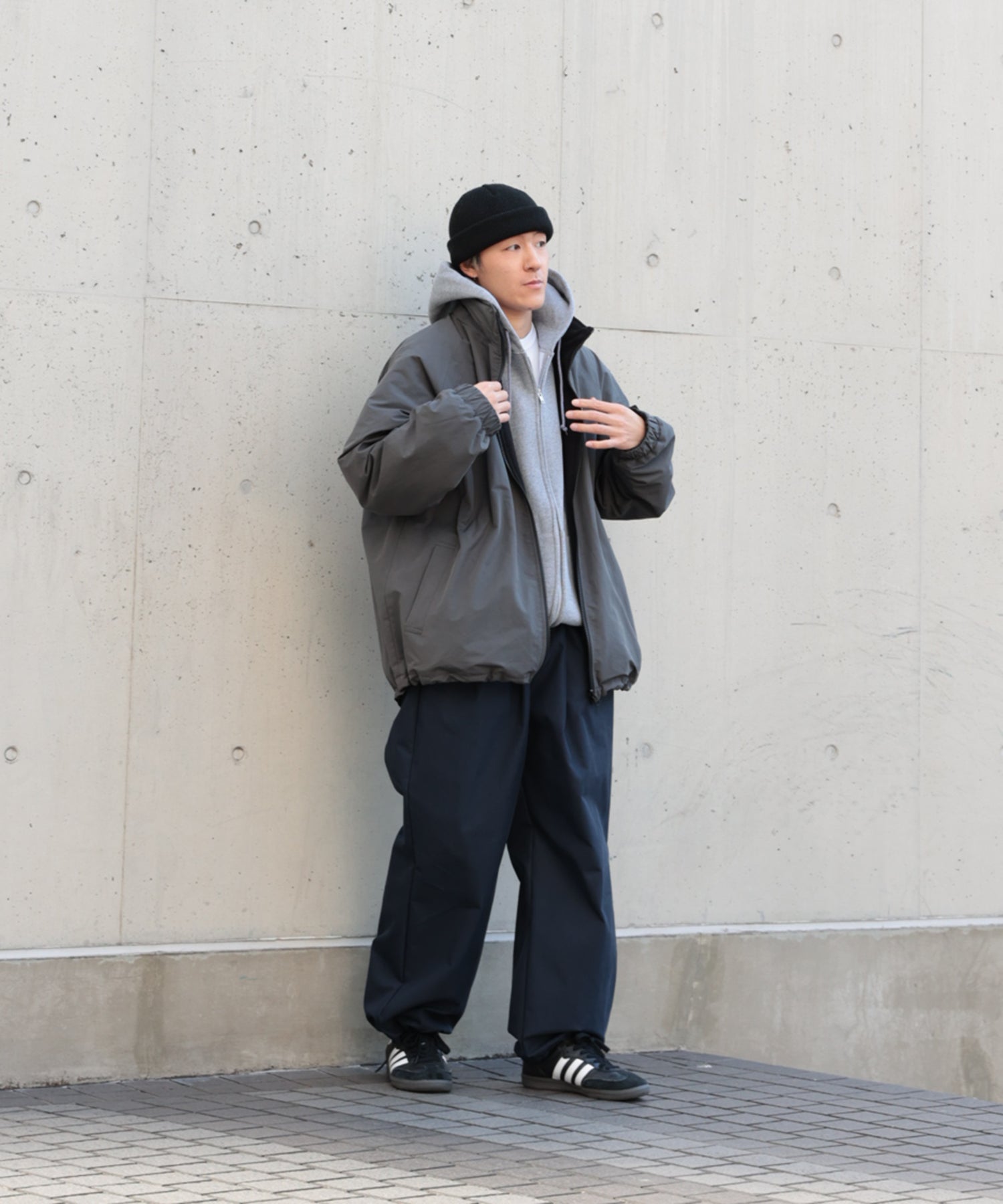 NYLON TWILL STRING PANTS【NAVY】