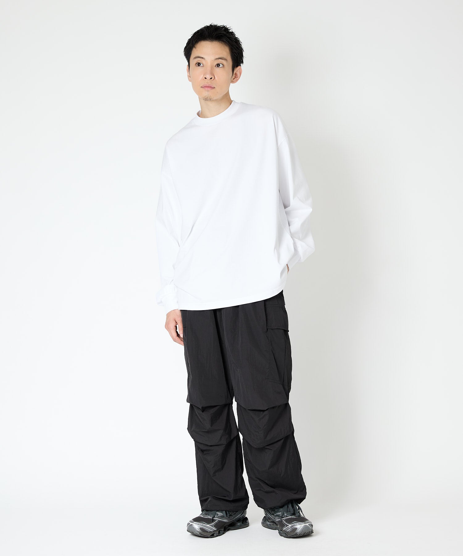MESH TEE L⁄S CHALLENGER DRY NUMBERS Mesh LOGO ロング メッシュ Logo