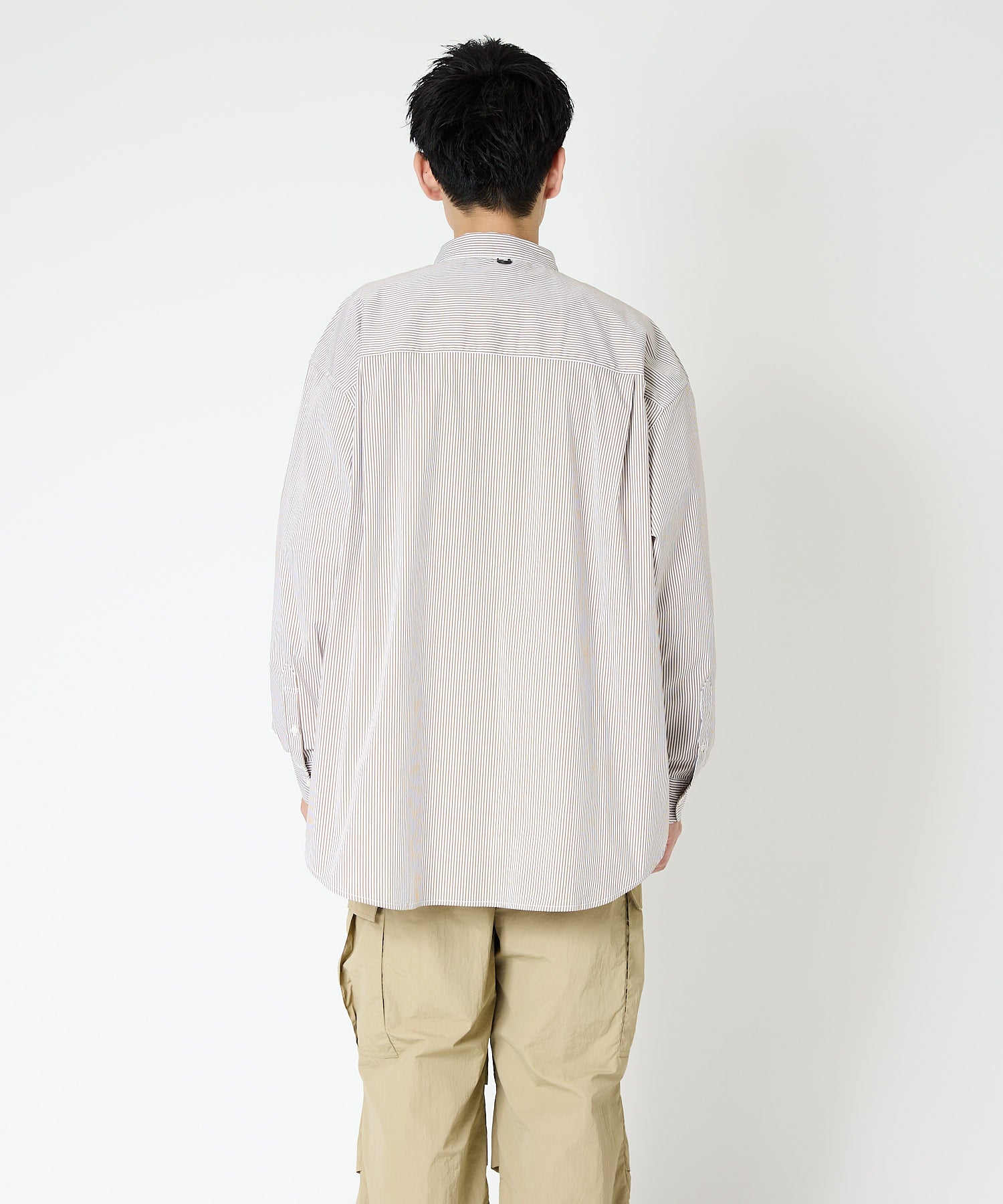 宽松条纹长袖衬衫