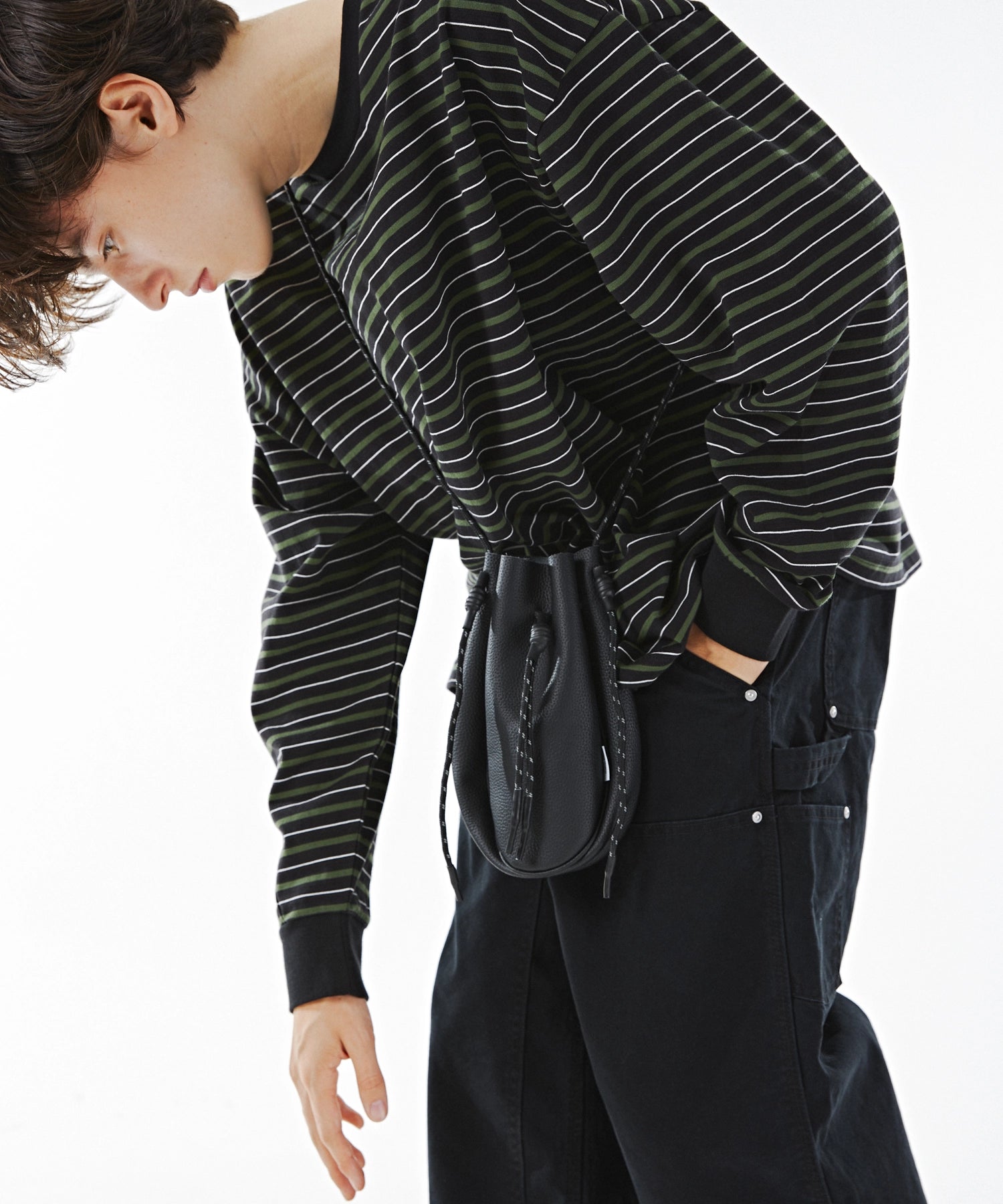【2025.9.12 FRI 18:00~ IN STOCK】LEATHER DRAWSTRING BAG