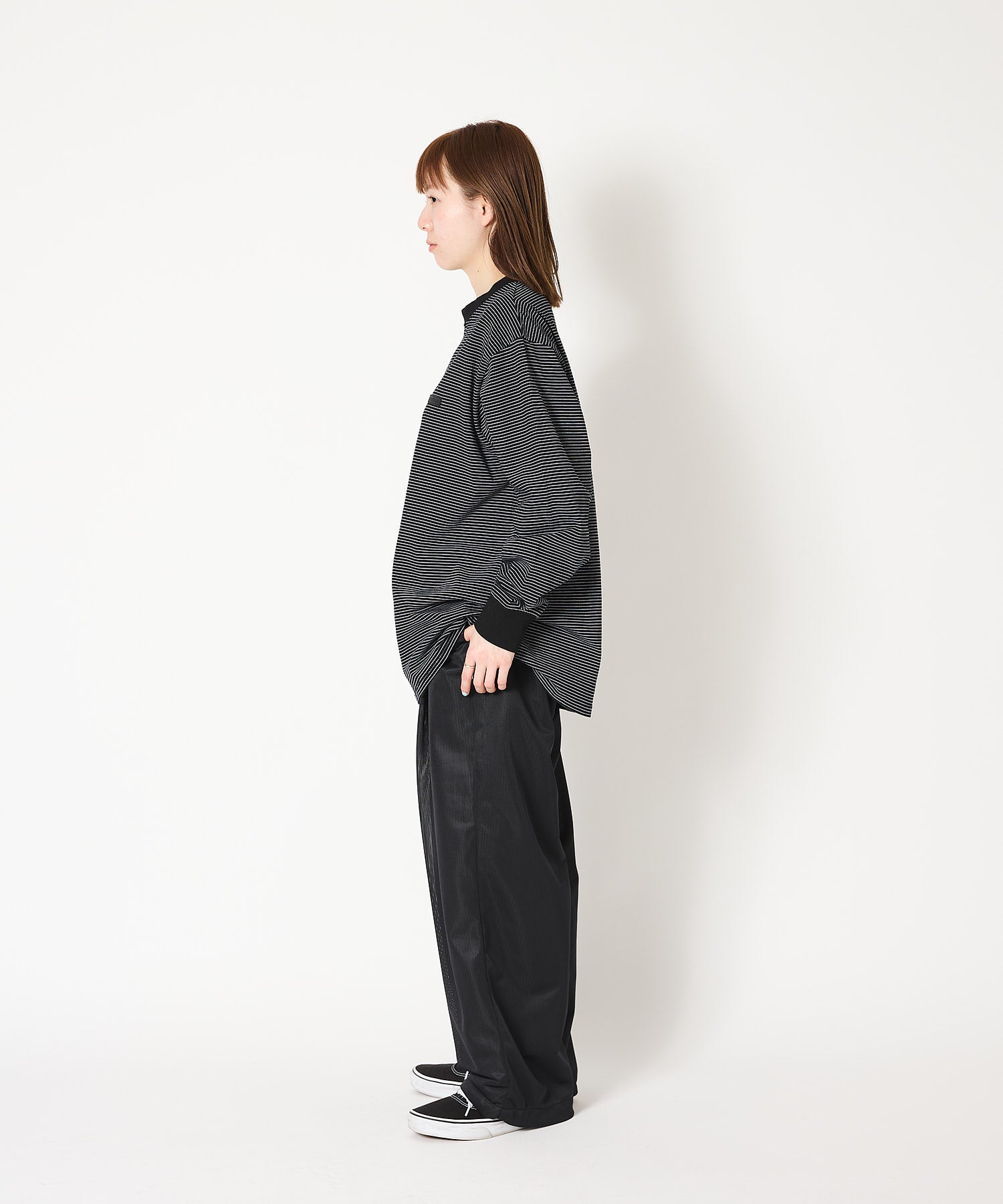トップス PANEL BORDER L/S T-SHIRT (BLACK) BORDER L/S T-SHIRT