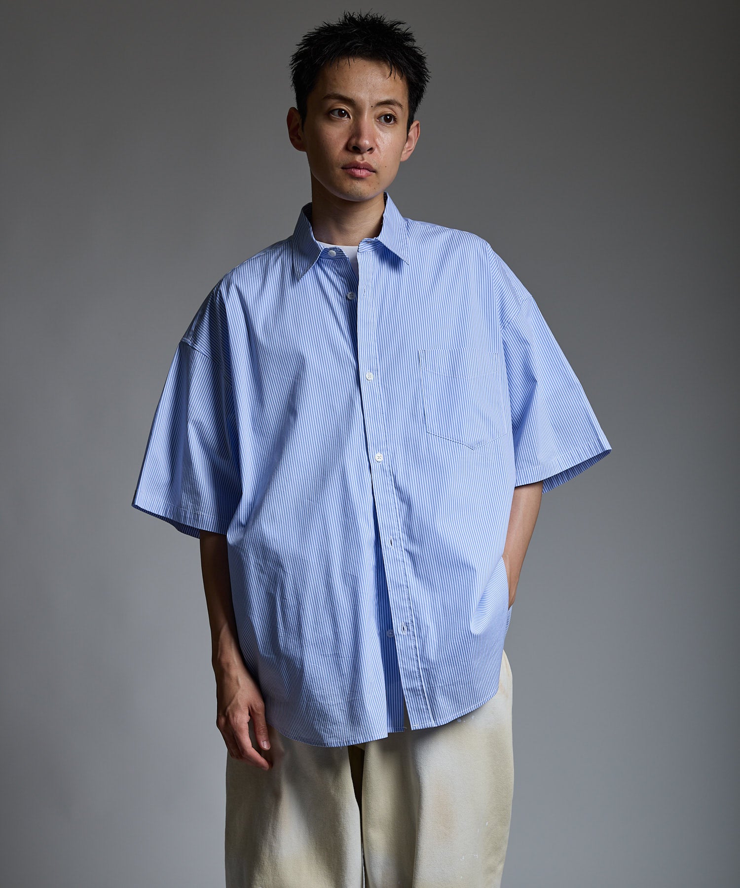 LOOSE STRIPE SHIRT S/S