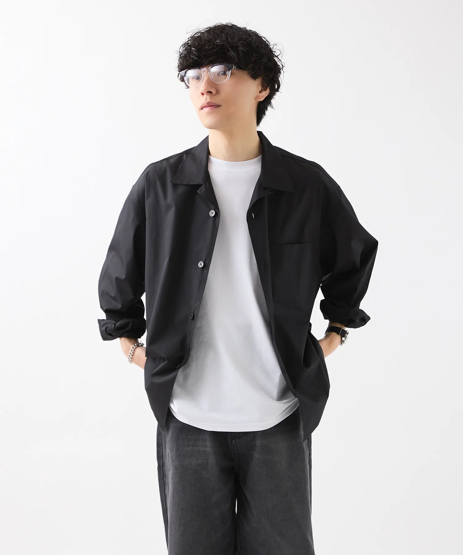 THOMAS MASON OPEN COLLAR SHIRT