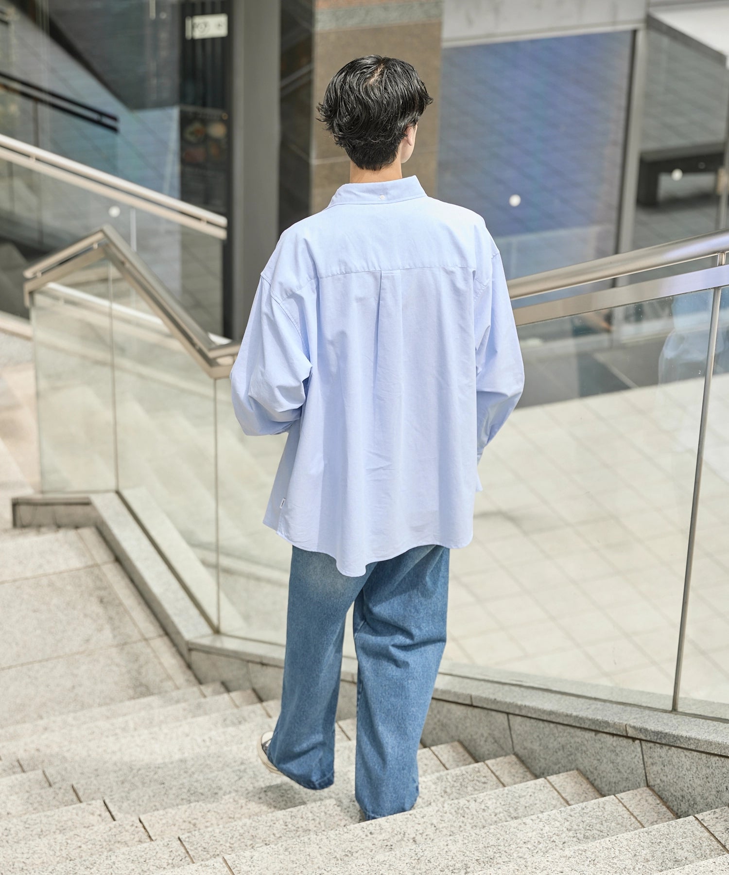 OVERSIZED B.D SHIRT【SAX】