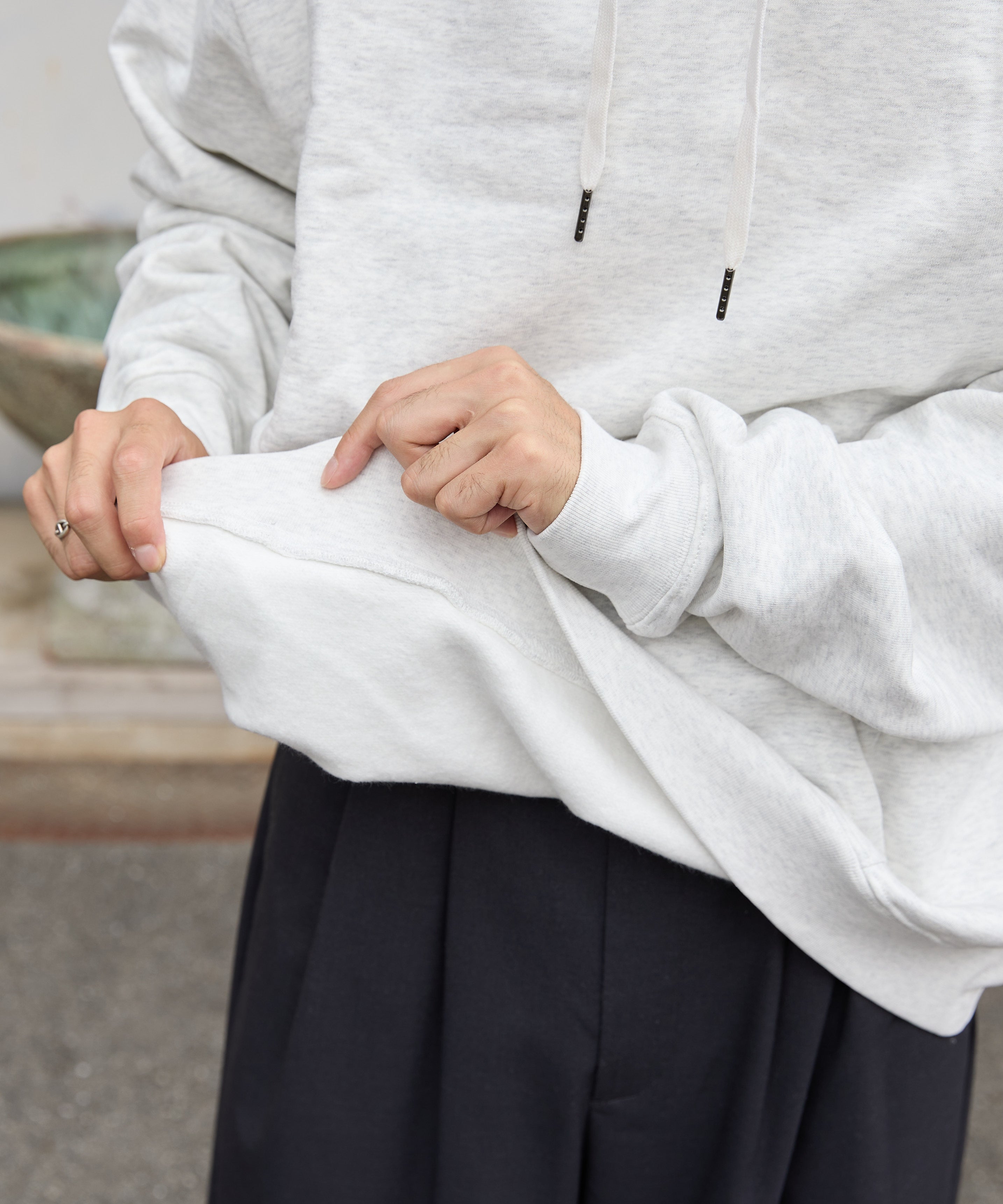 US COTTON HEAVEY SWEAT HOODIE【ASH】