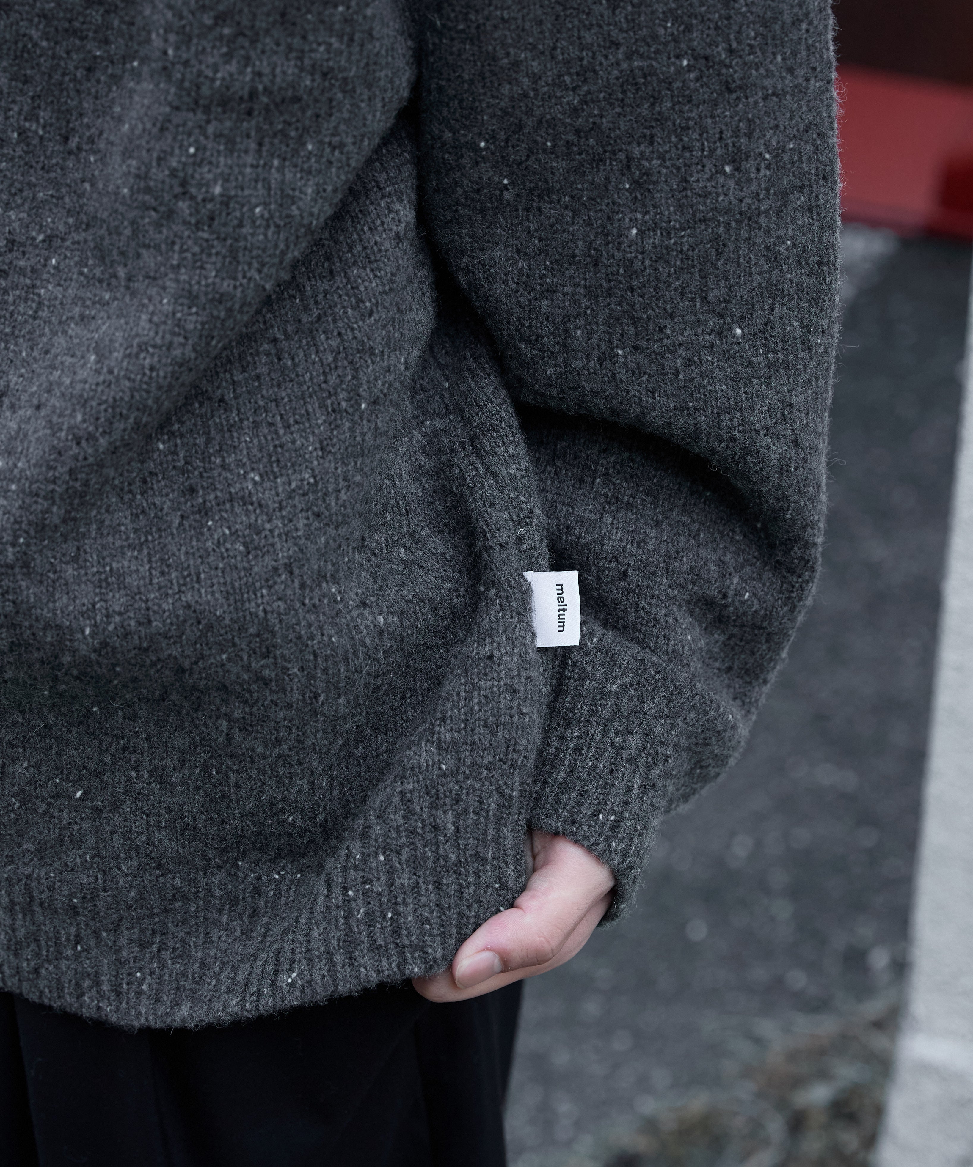 WOOL CREWNECK KNIT【CHARCOAL】