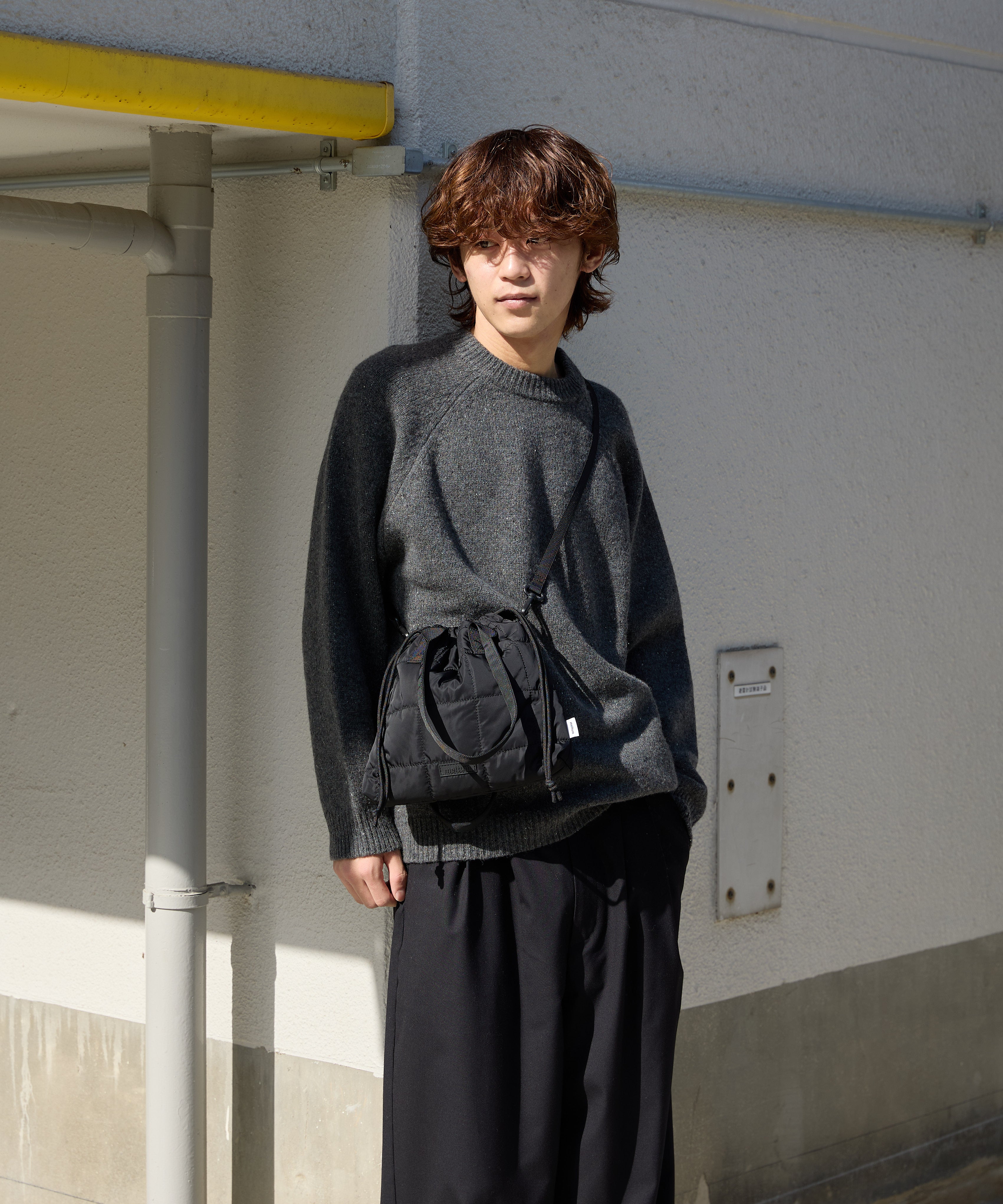 QUILT SHOULDER POUCH【BLACK】