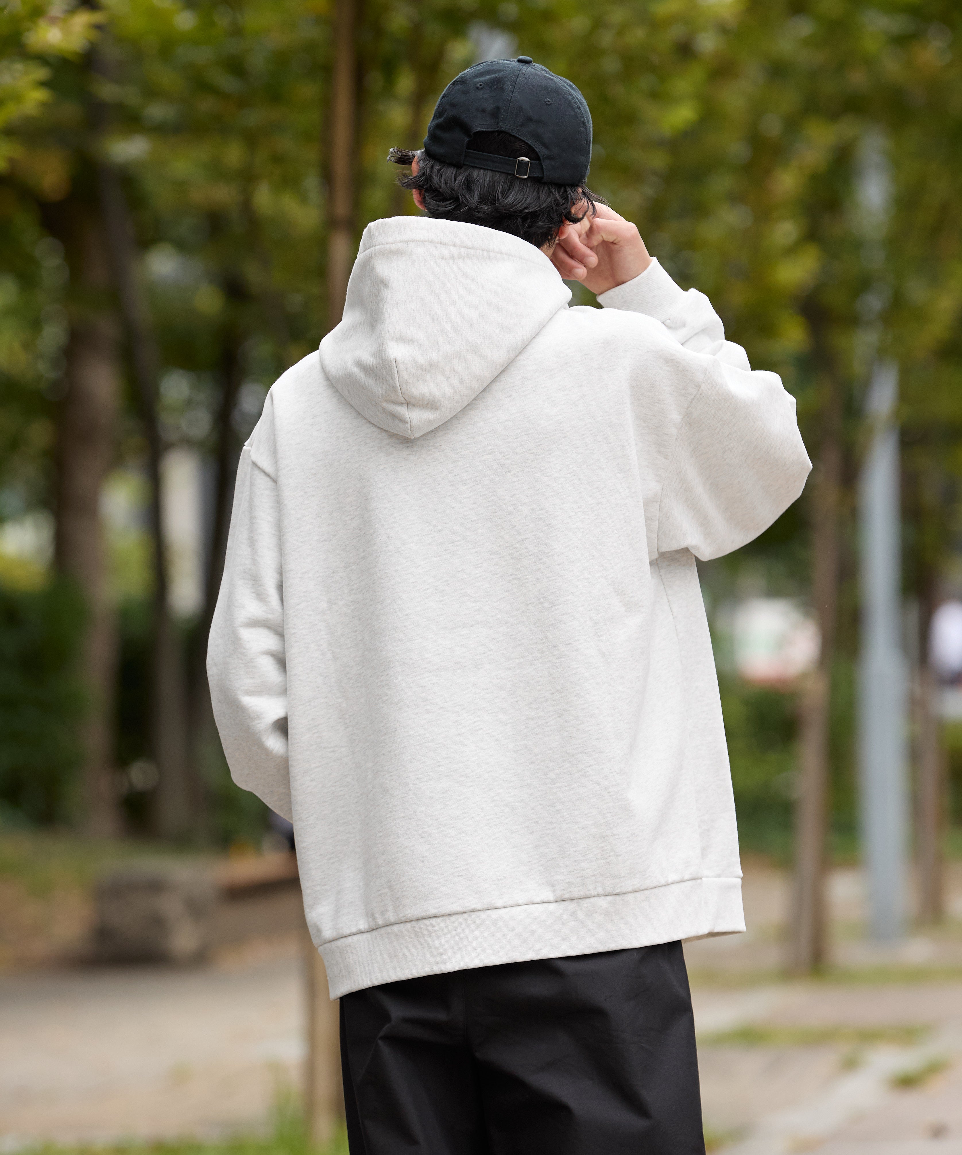 US COTTON HEAVEY SWEAT HOODIE【ASH】