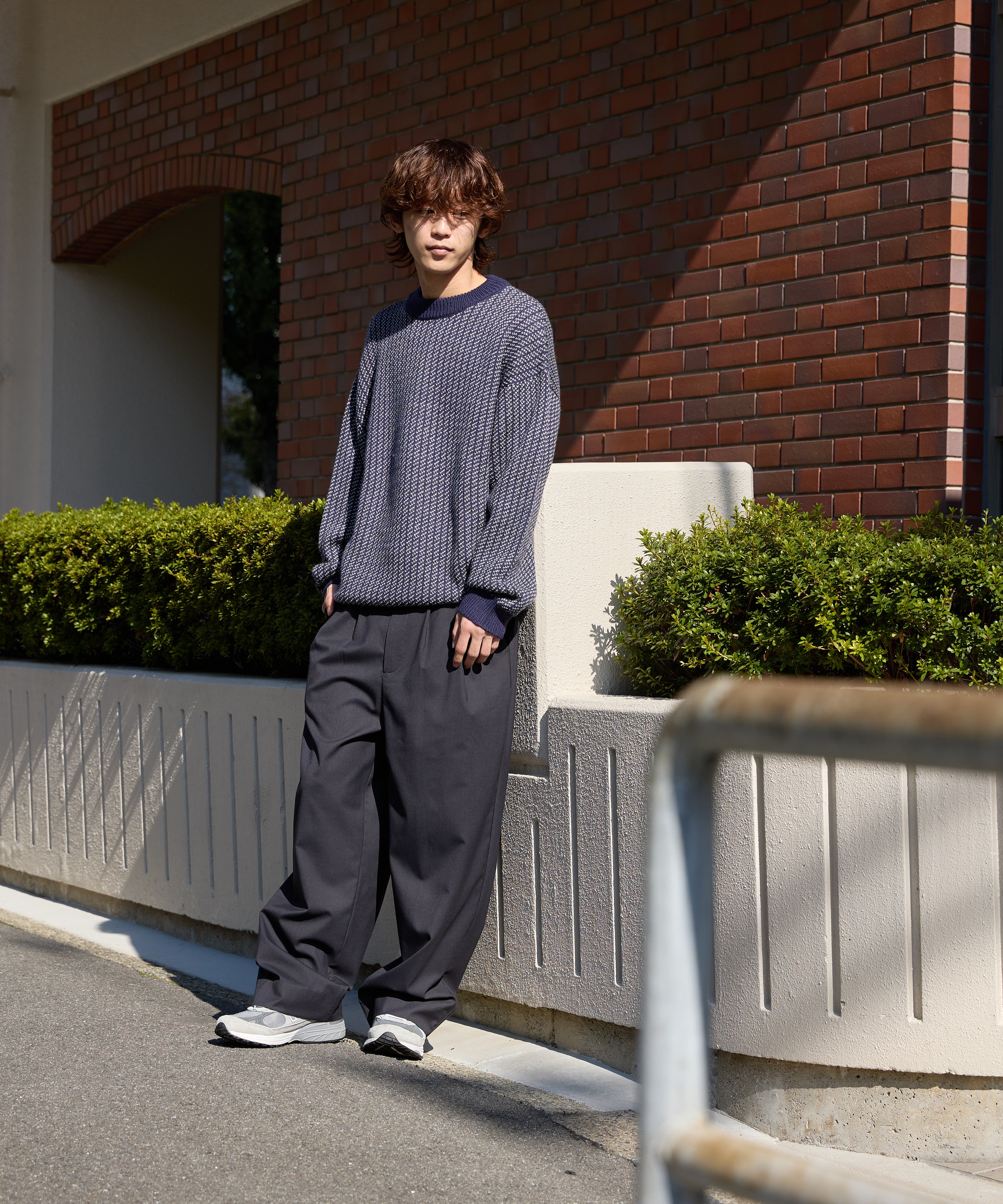 BIRDSEYE KNIT【NAVY】