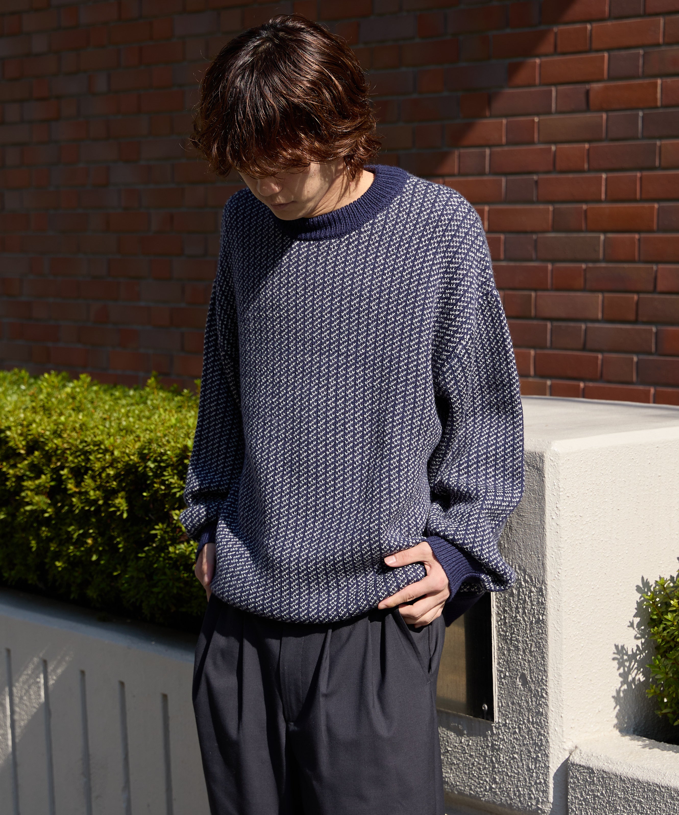 BIRDSEYE KNIT【NAVY】