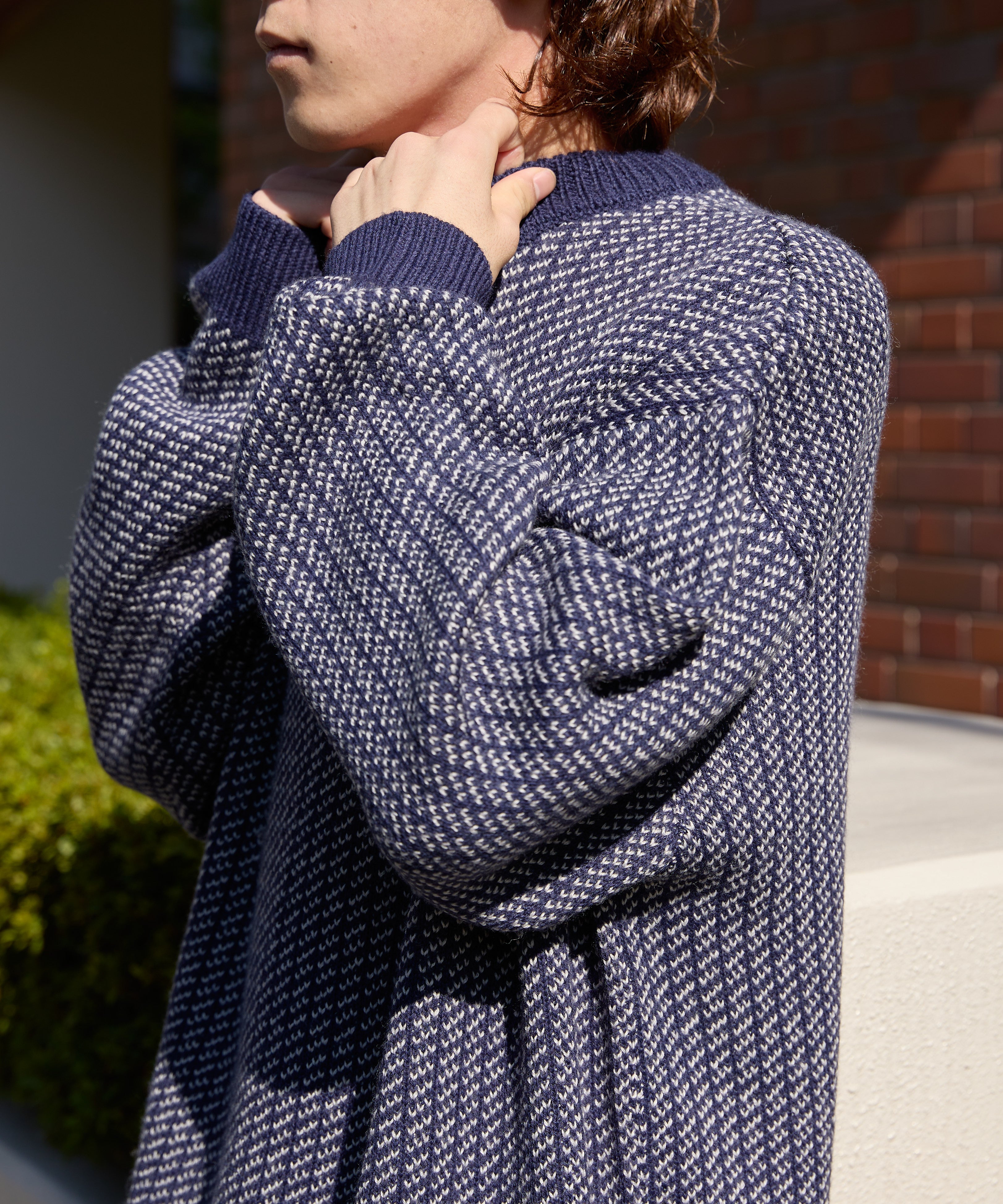 BIRDSEYE KNIT【NAVY】