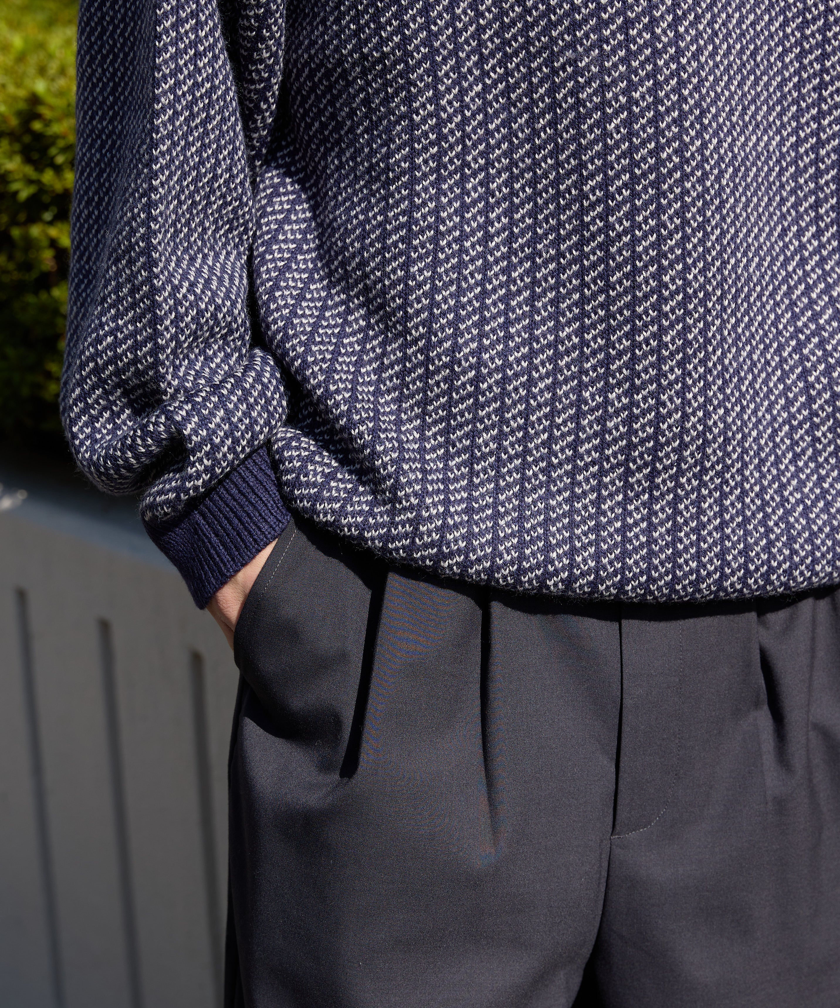 BIRDSEYE KNIT【NAVY】