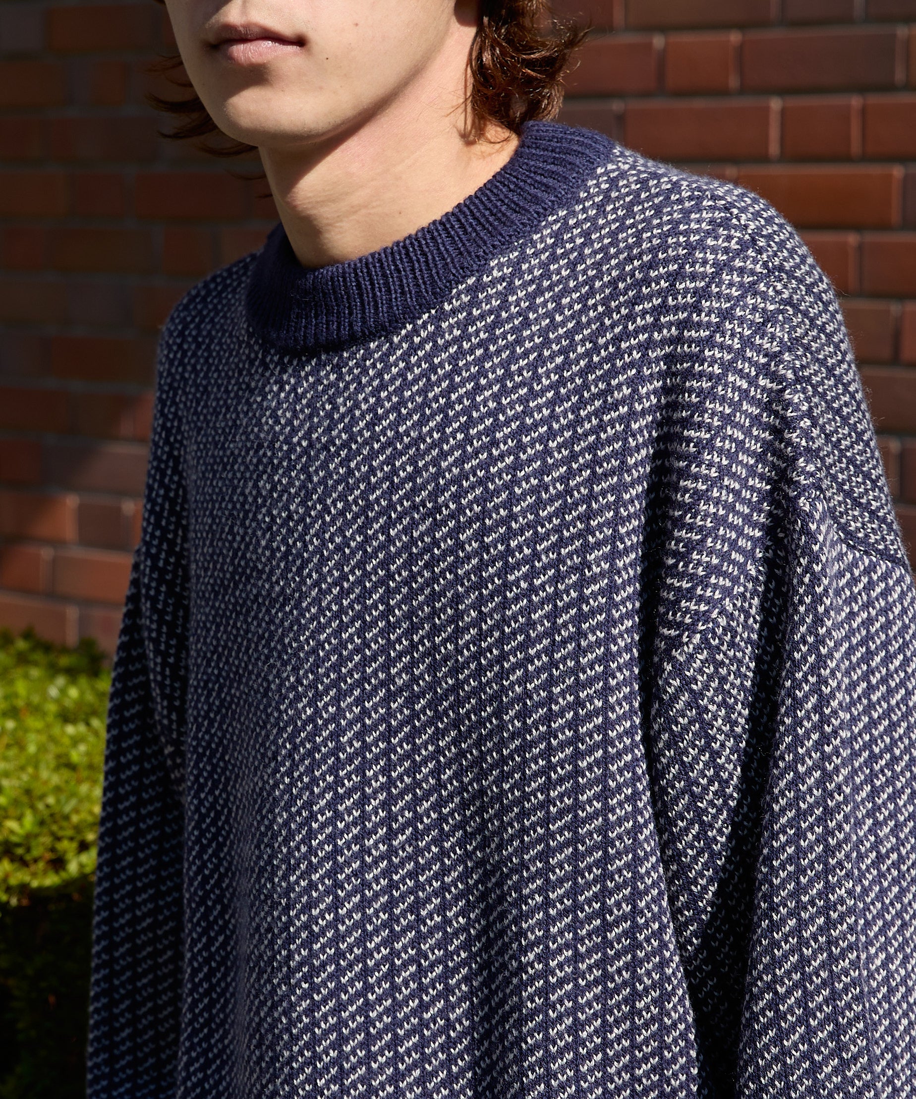 BIRDSEYE KNIT【NAVY】