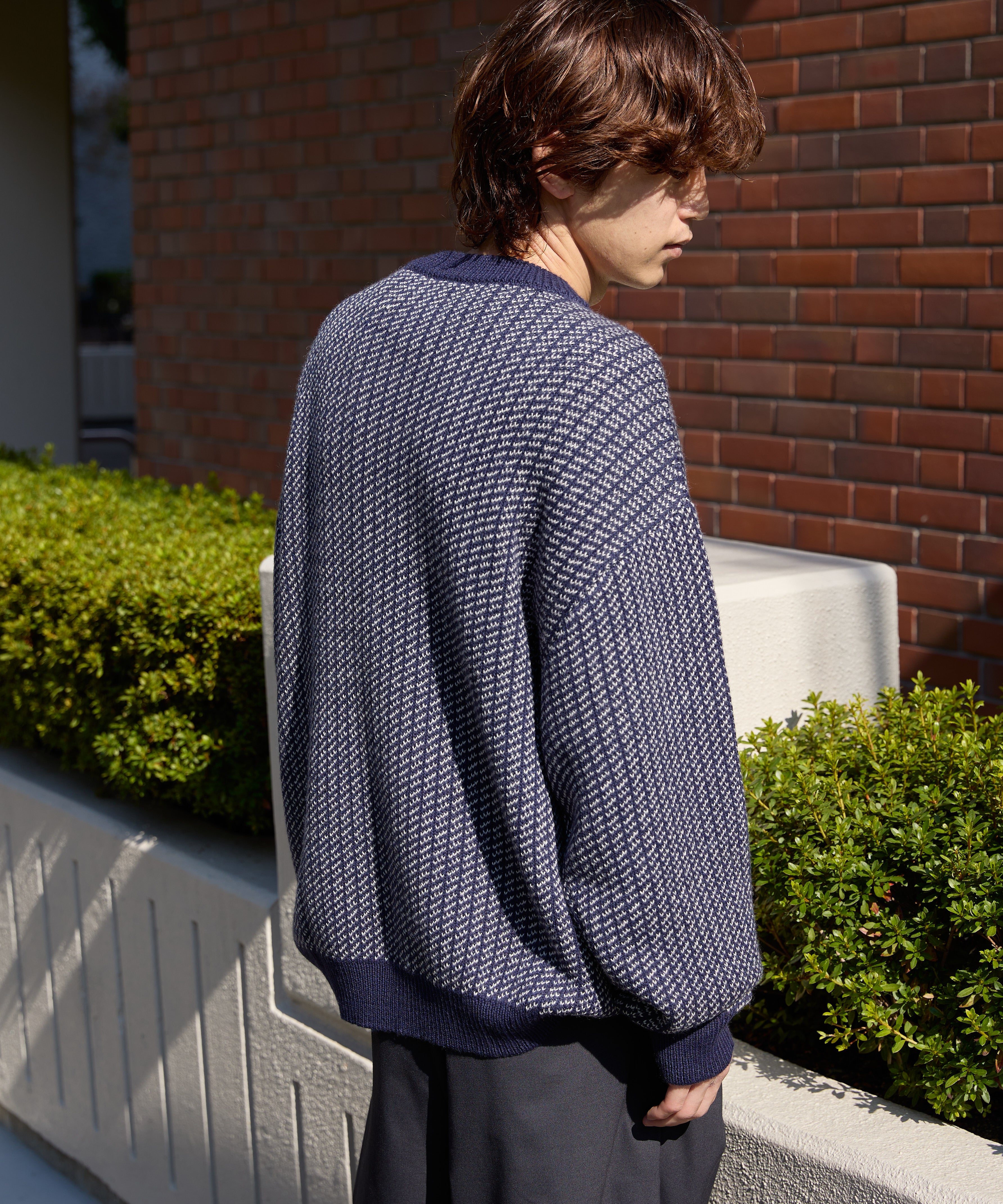 BIRDSEYE KNIT【NAVY】