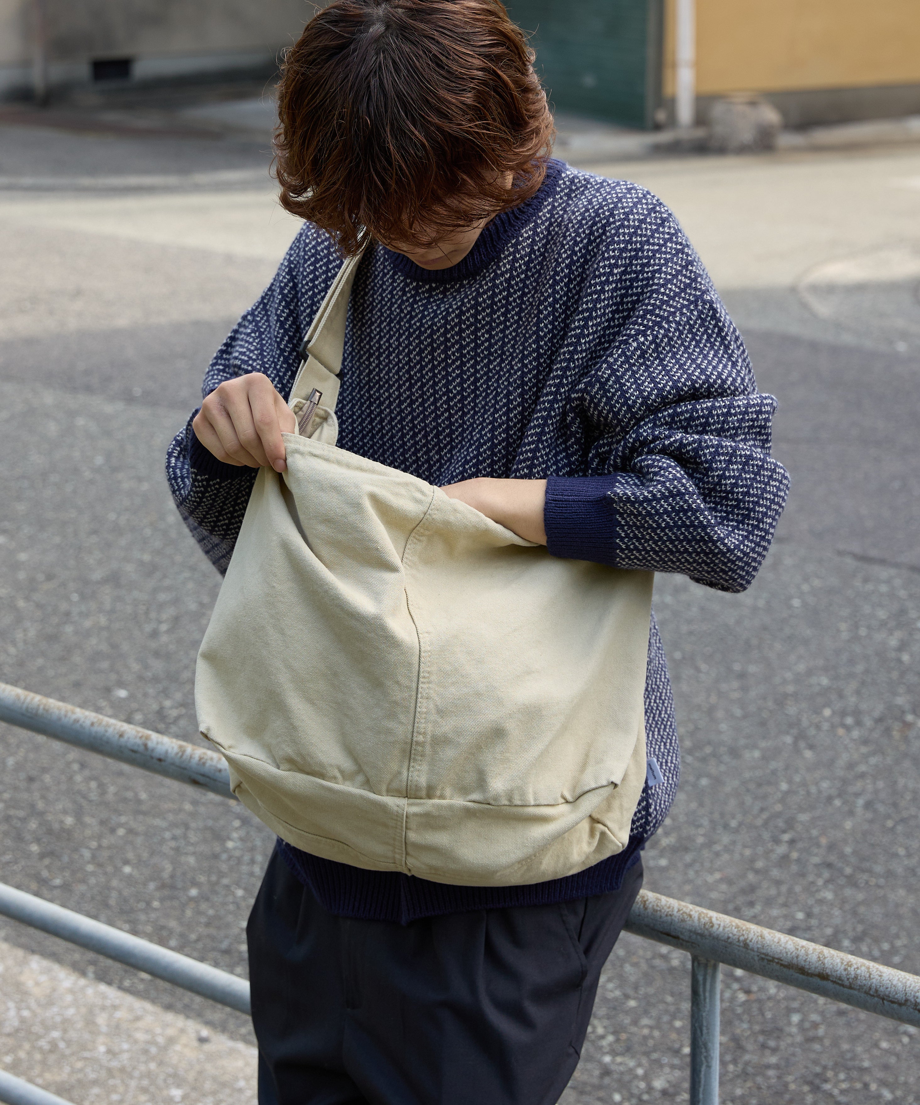 CANVAS MESSENGER BAG【SAND】