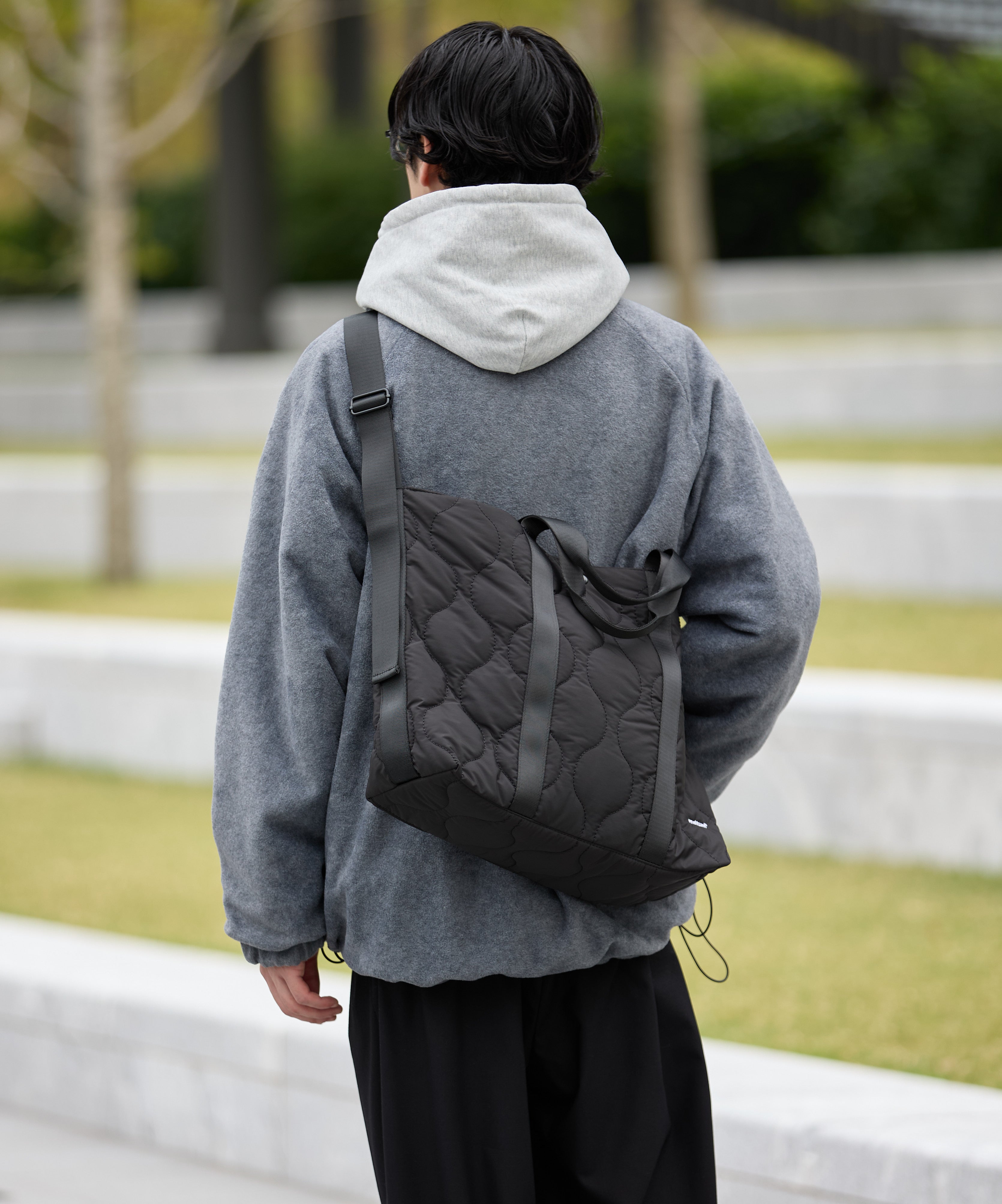 2WAY QUILTING TOTE  BAG【BLACK】